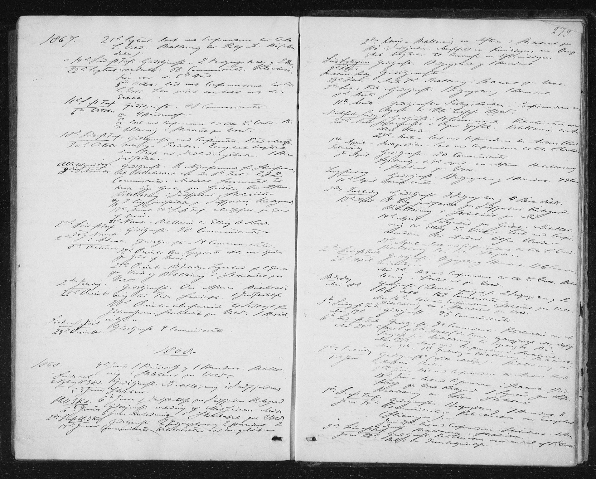 Ministerialprotokoller, klokkerbøker og fødselsregistre - Møre og Romsdal, AV/SAT-A-1454/543/L0562: Parish register (official) no. 543A02, 1854-1884, p. 279