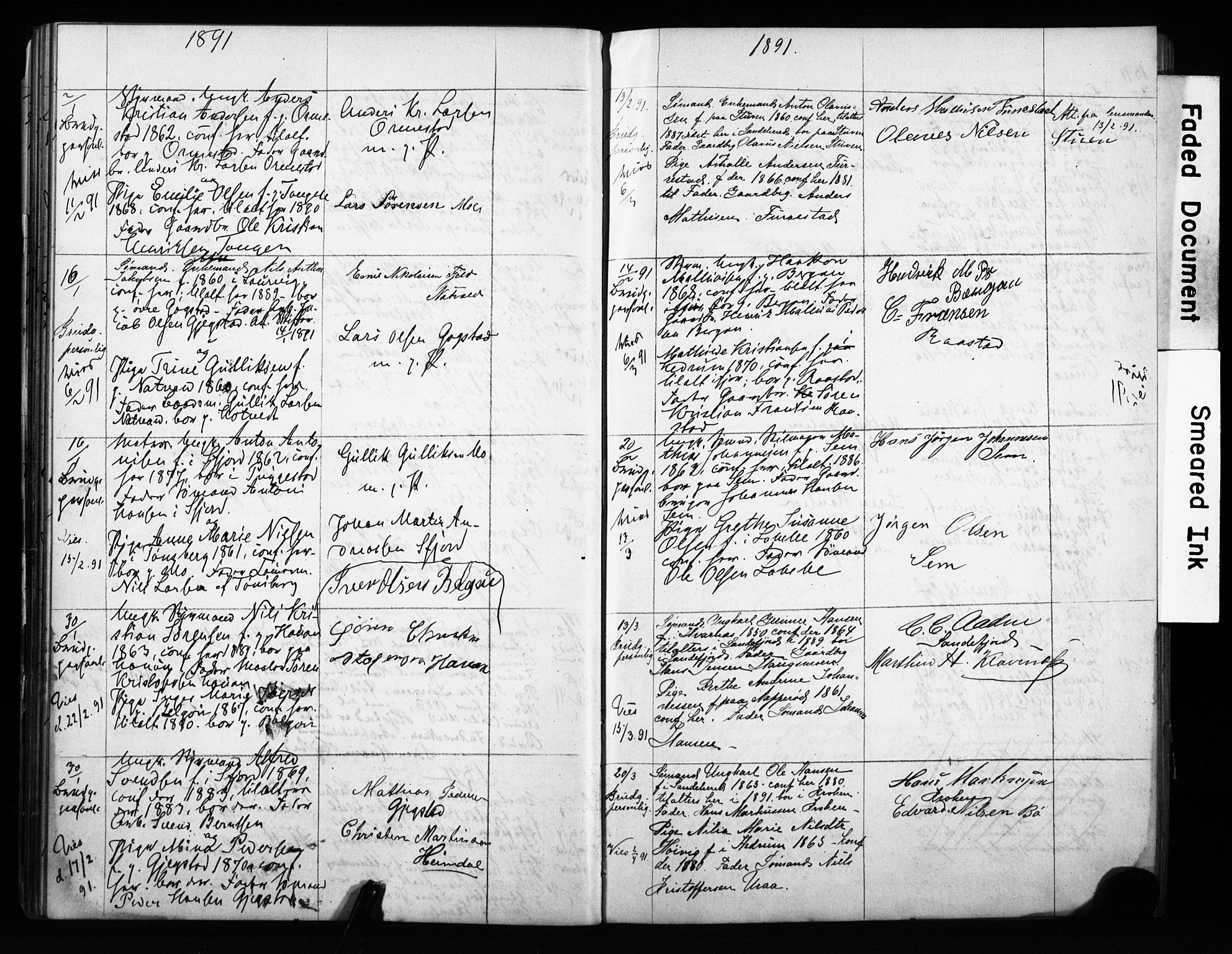 Sandar kirkebøker, AV/SAKO-A-243/H/Ha/L0002: Banns register no. 2, 1880-1904