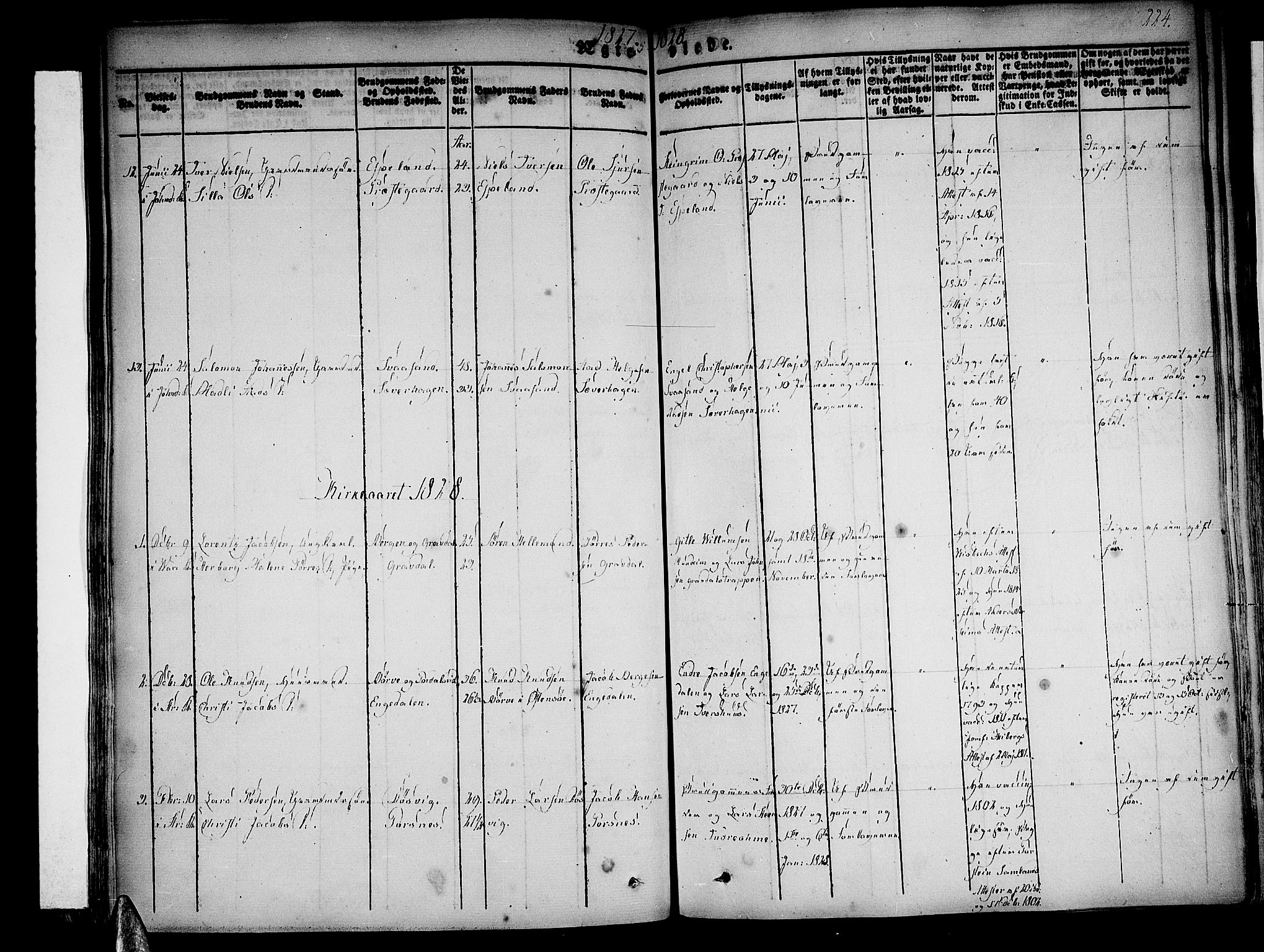 Strandebarm sokneprestembete, AV/SAB-A-78401/H/Haa: Parish register (official) no. A 6, 1826-1843, p. 224