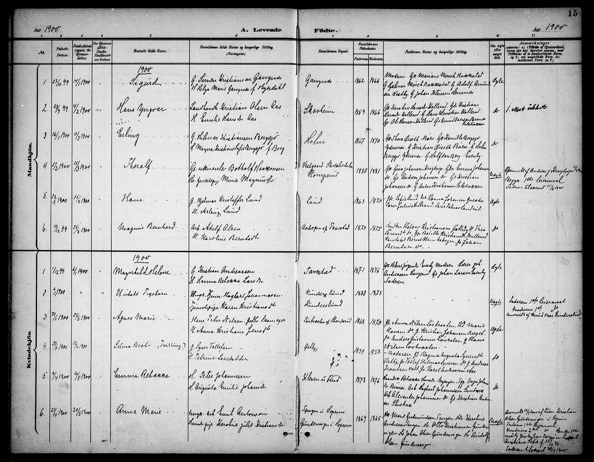 Høland prestekontor Kirkebøker, SAO/A-10346a/F/Fb/L0003: Parish register (official) no. II 3, 1897-1912, p. 15