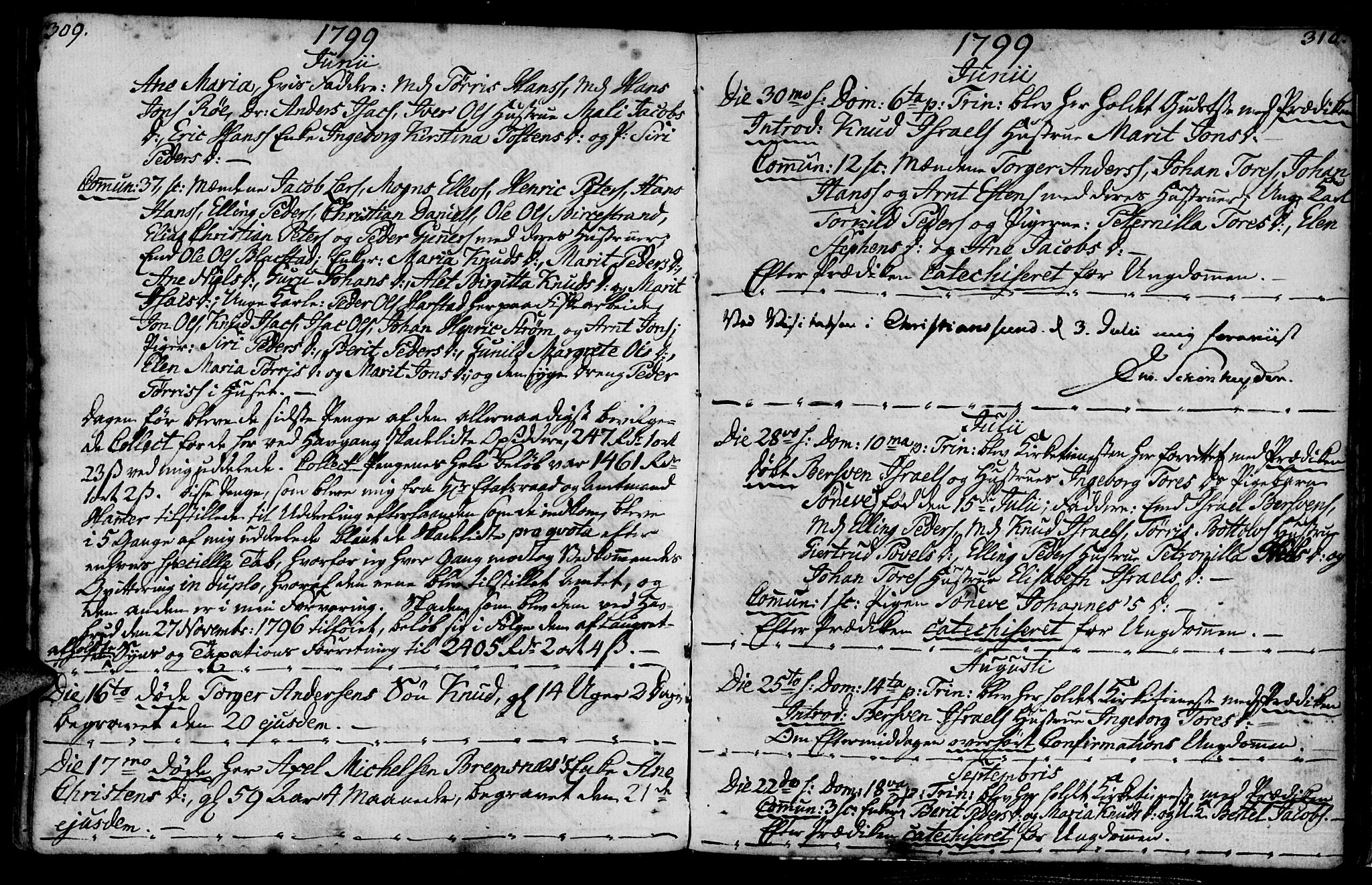 Ministerialprotokoller, klokkerbøker og fødselsregistre - Møre og Romsdal, SAT/A-1454/574/L0876: Parish register (official) no. 574A02, 1754-1814, p. 309-310
