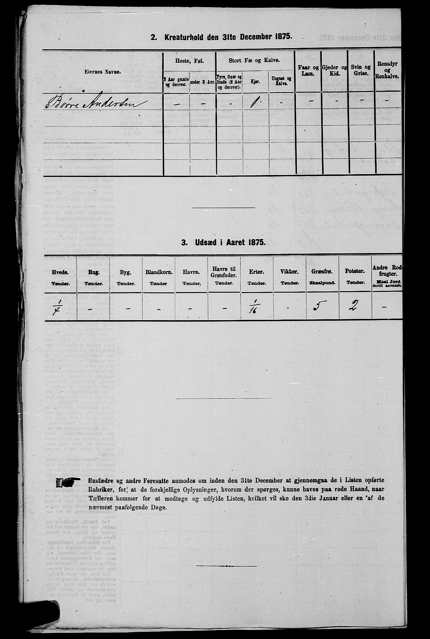 RA, 1875 census for 0130P Tune, 1875, p. 1086