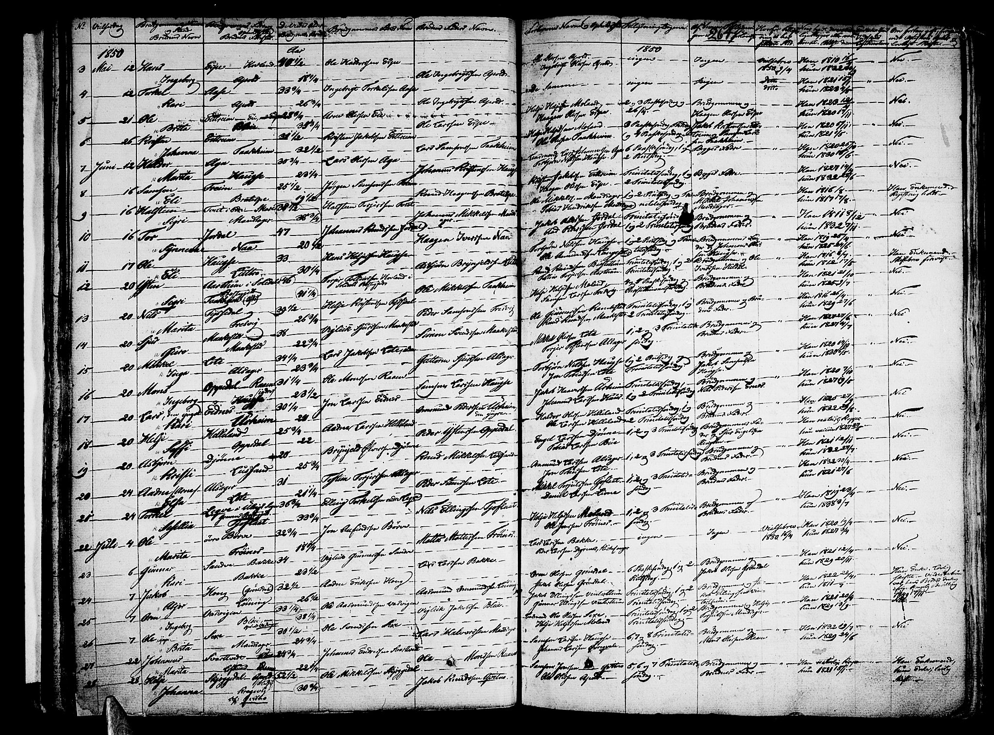 Ullensvang sokneprestembete, SAB/A-78701/H/Haa: Parish register (official) no. A 10, 1825-1853, p. 264