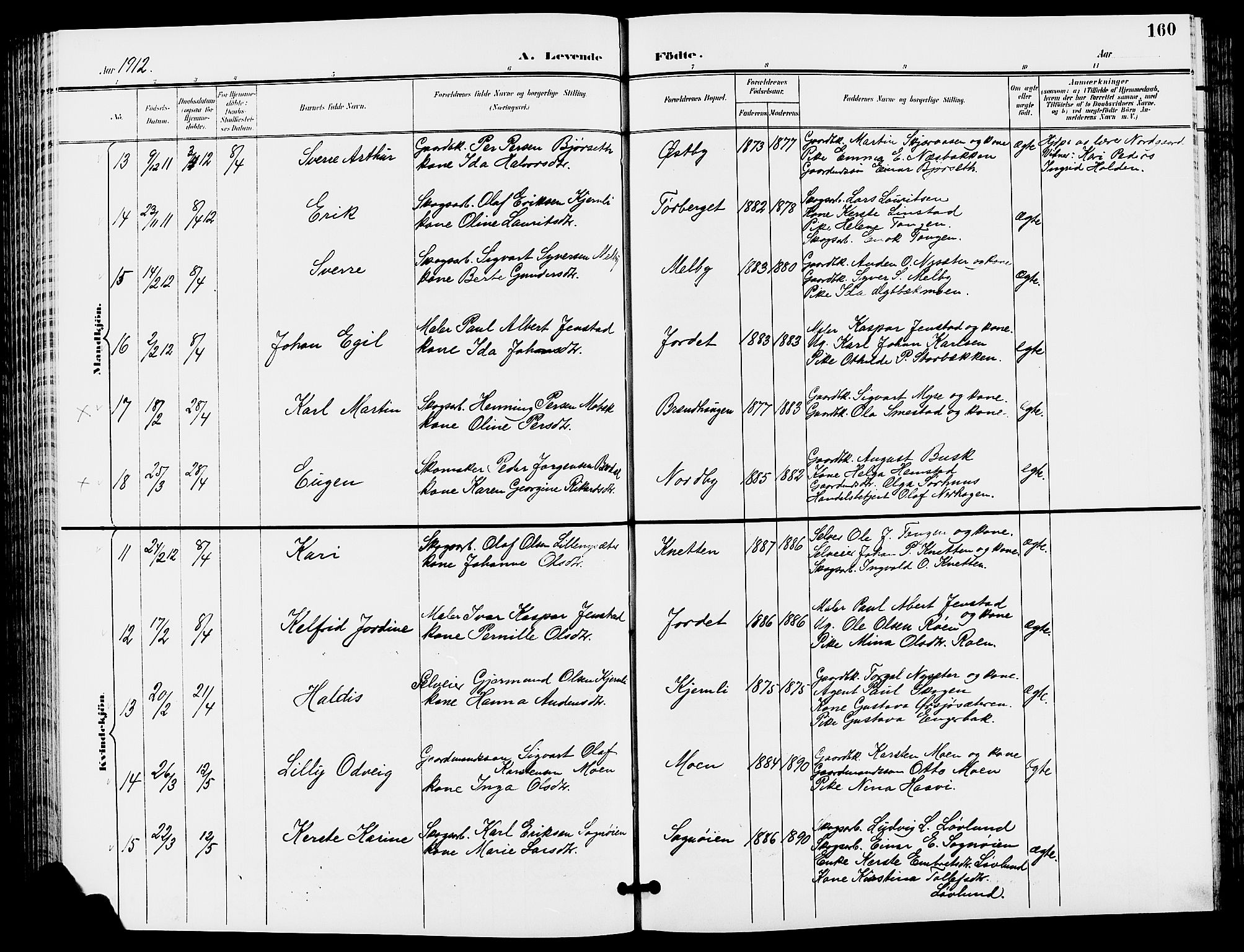 Trysil prestekontor, AV/SAH-PREST-046/H/Ha/Hab/L0006: Parish register (copy) no. 6, 1896-1912, p. 160