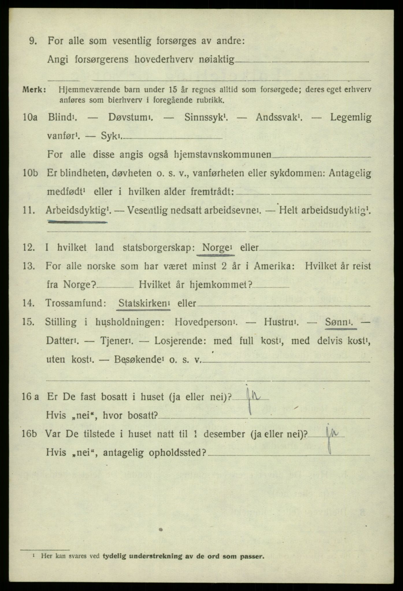 SAB, 1920 census for Odda, 1920, p. 2150