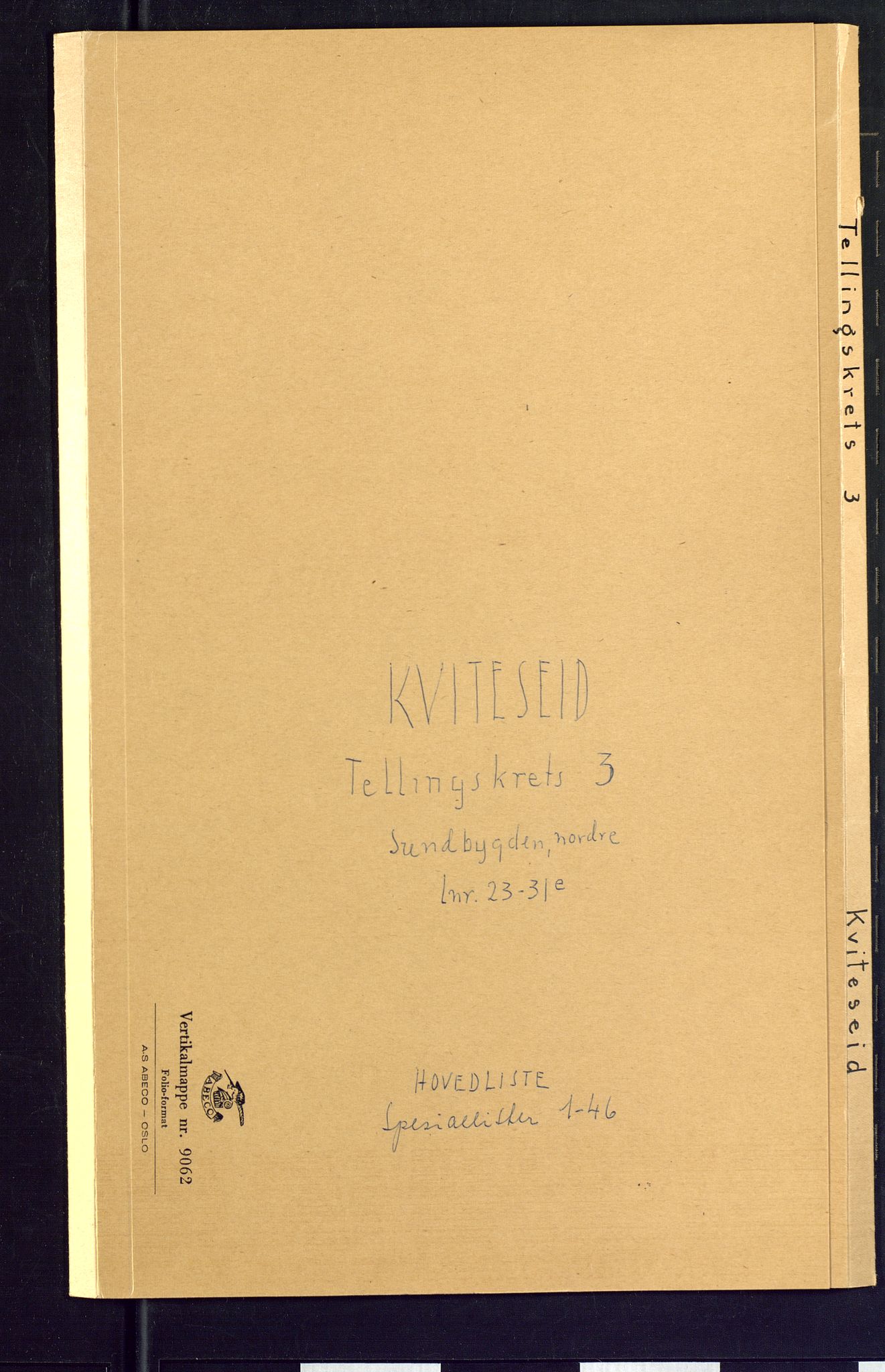 SAKO, 1875 census for 0829P Kviteseid, 1875, p. 9