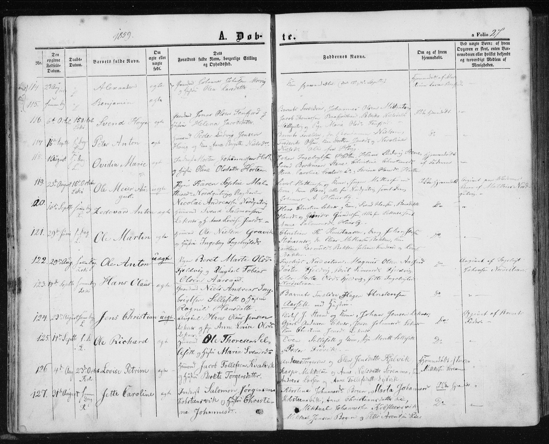 Ministerialprotokoller, klokkerbøker og fødselsregistre - Nord-Trøndelag, AV/SAT-A-1458/780/L0641: Parish register (official) no. 780A06, 1857-1874, p. 27