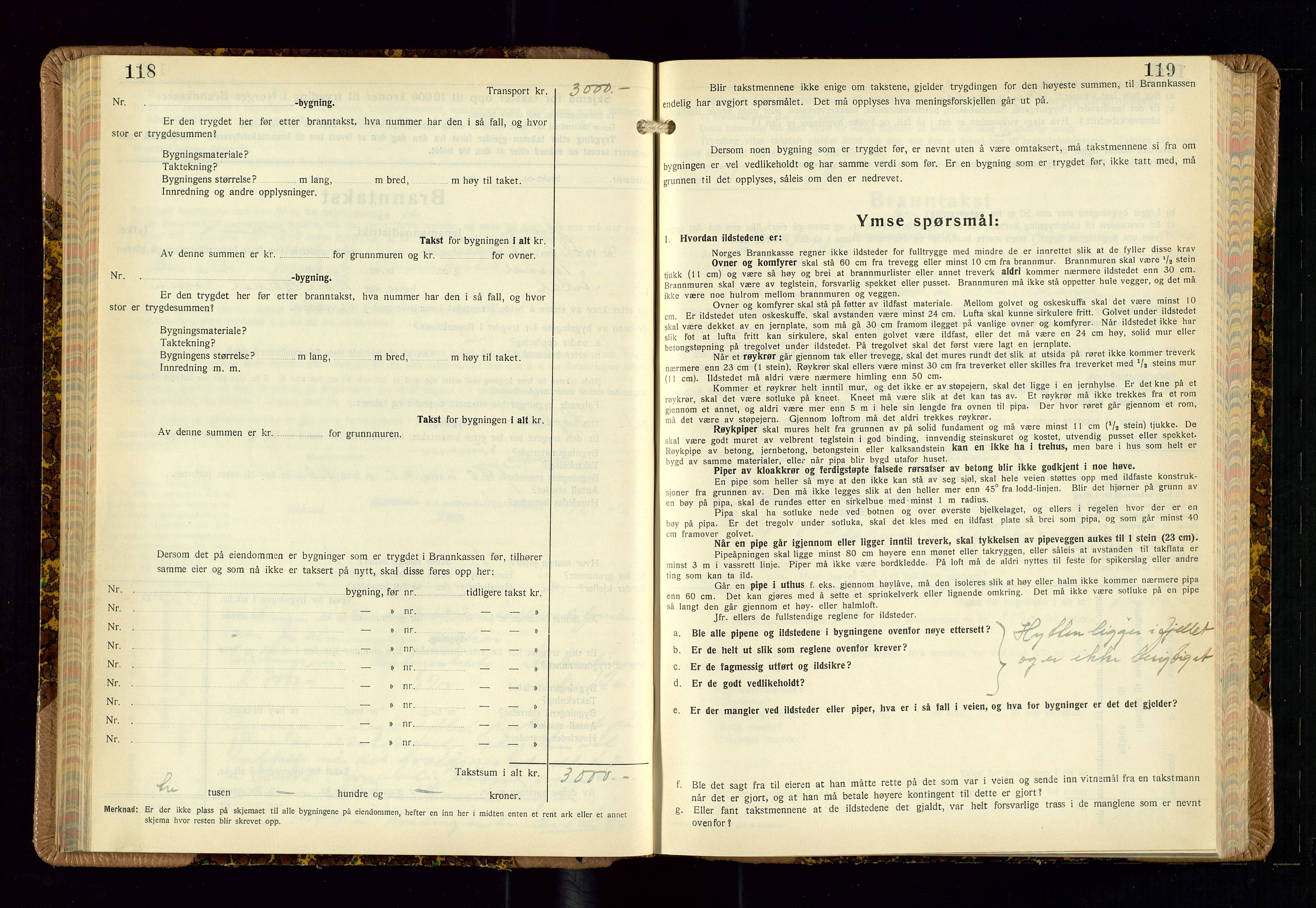 Strand og Forsand lensmannskontor, AV/SAST-A-100451/Gob/L0002: Branntakstprotokoll, 1942-1953, p. 118-119