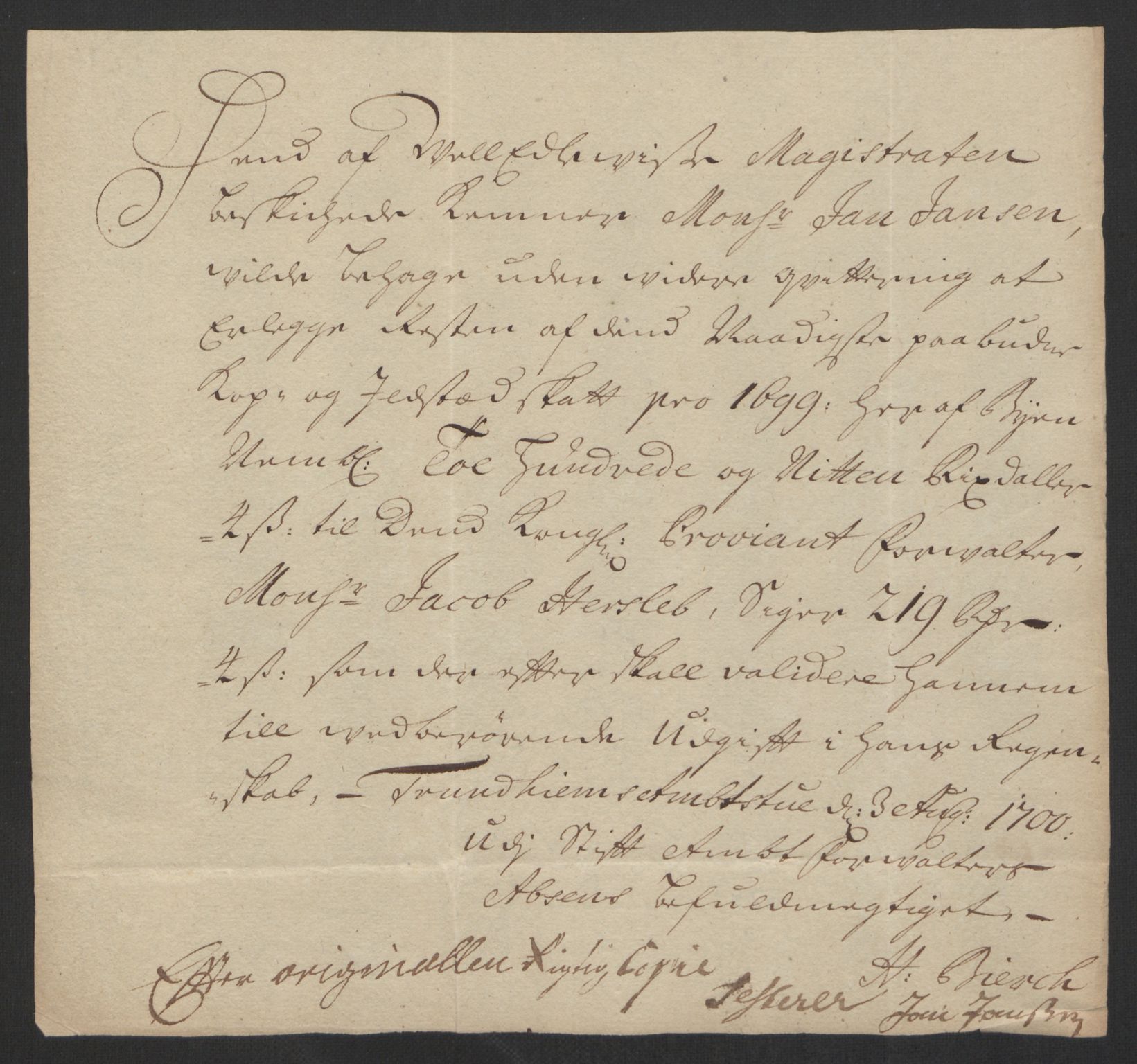 Rentekammeret inntil 1814, Reviderte regnskaper, Byregnskaper, AV/RA-EA-4066/R/Rs/L0507: [S3] Kontribusjonsregnskap, 1699-1711, p. 14