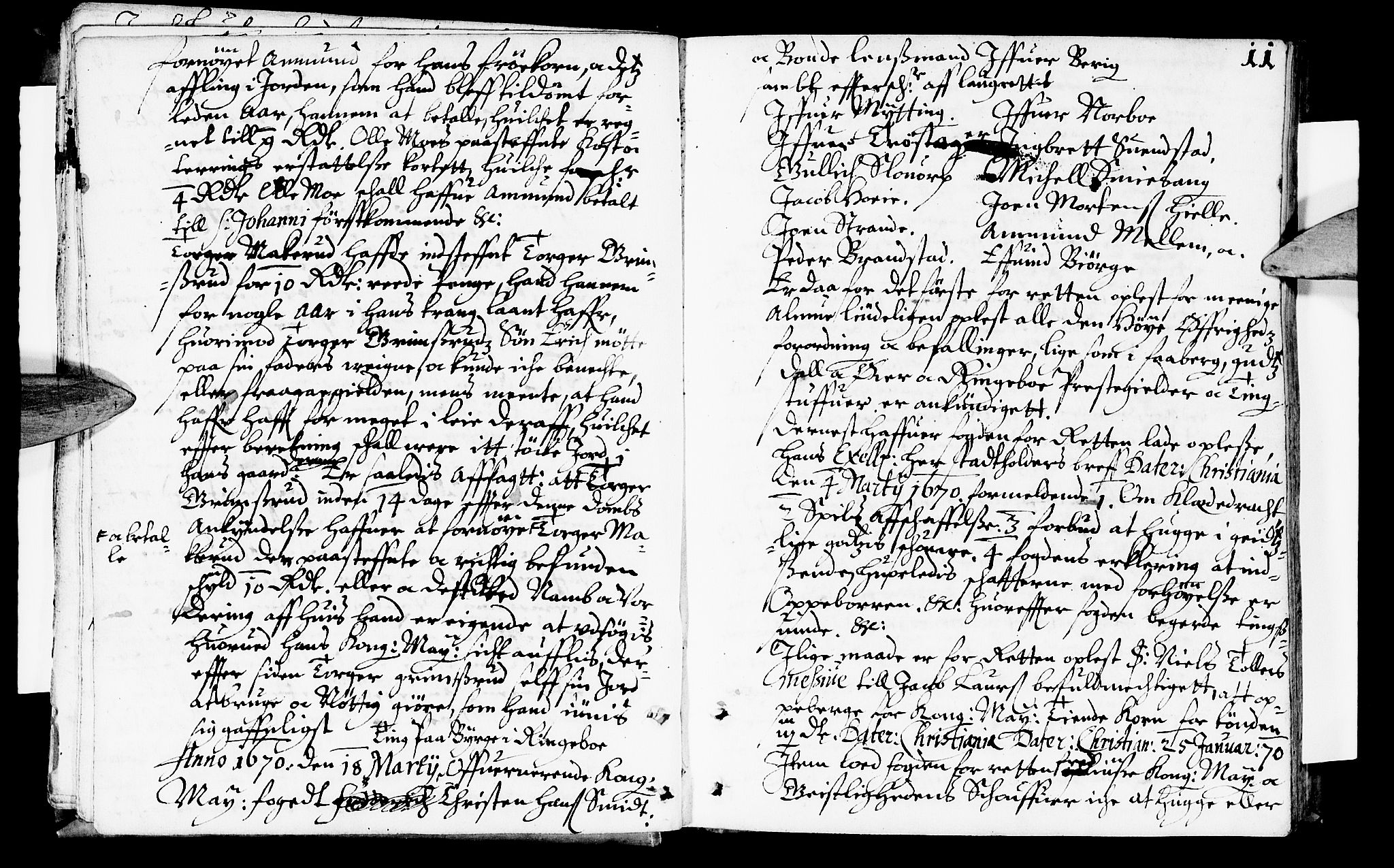 Sorenskriverier i Gudbrandsdalen, AV/SAH-TING-036/G/Gb/Gbb/L0007: Tingbok - Sør-Gudbrandsdal, 1670, p. 10b-11a