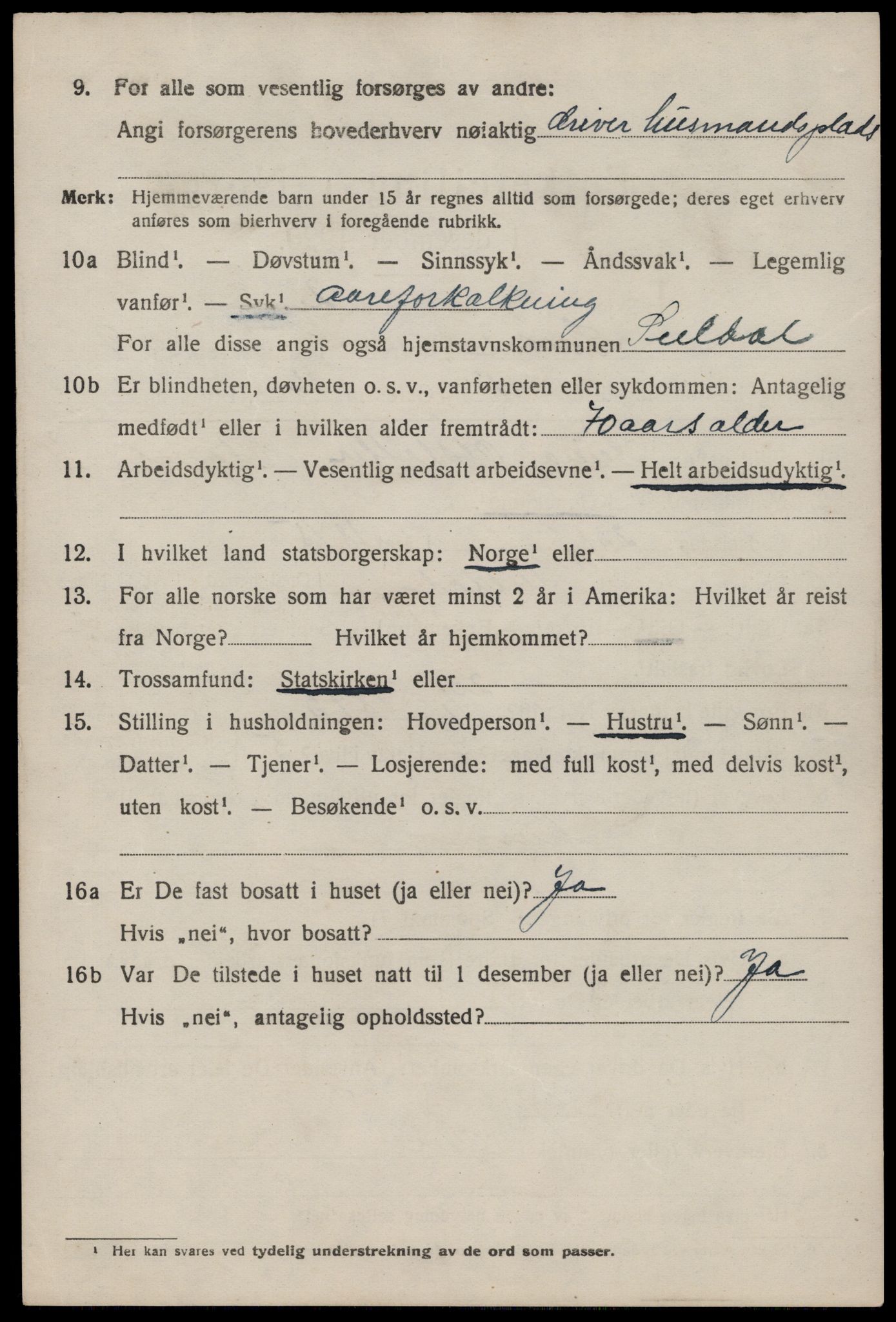 SAST, 1920 census for Suldal, 1920, p. 2149