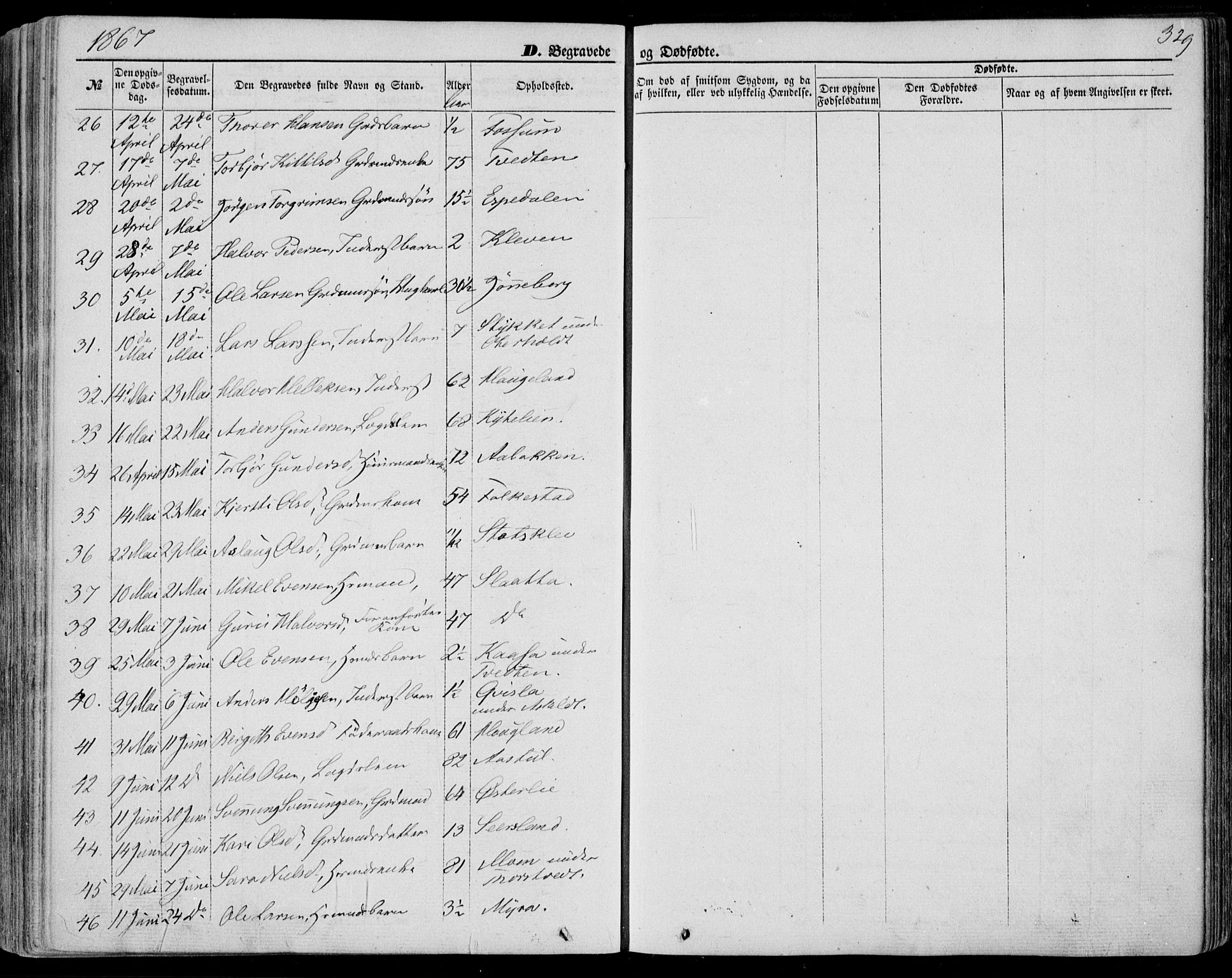 Bø kirkebøker, SAKO/A-257/F/Fa/L0009: Parish register (official) no. 9, 1862-1879, p. 329