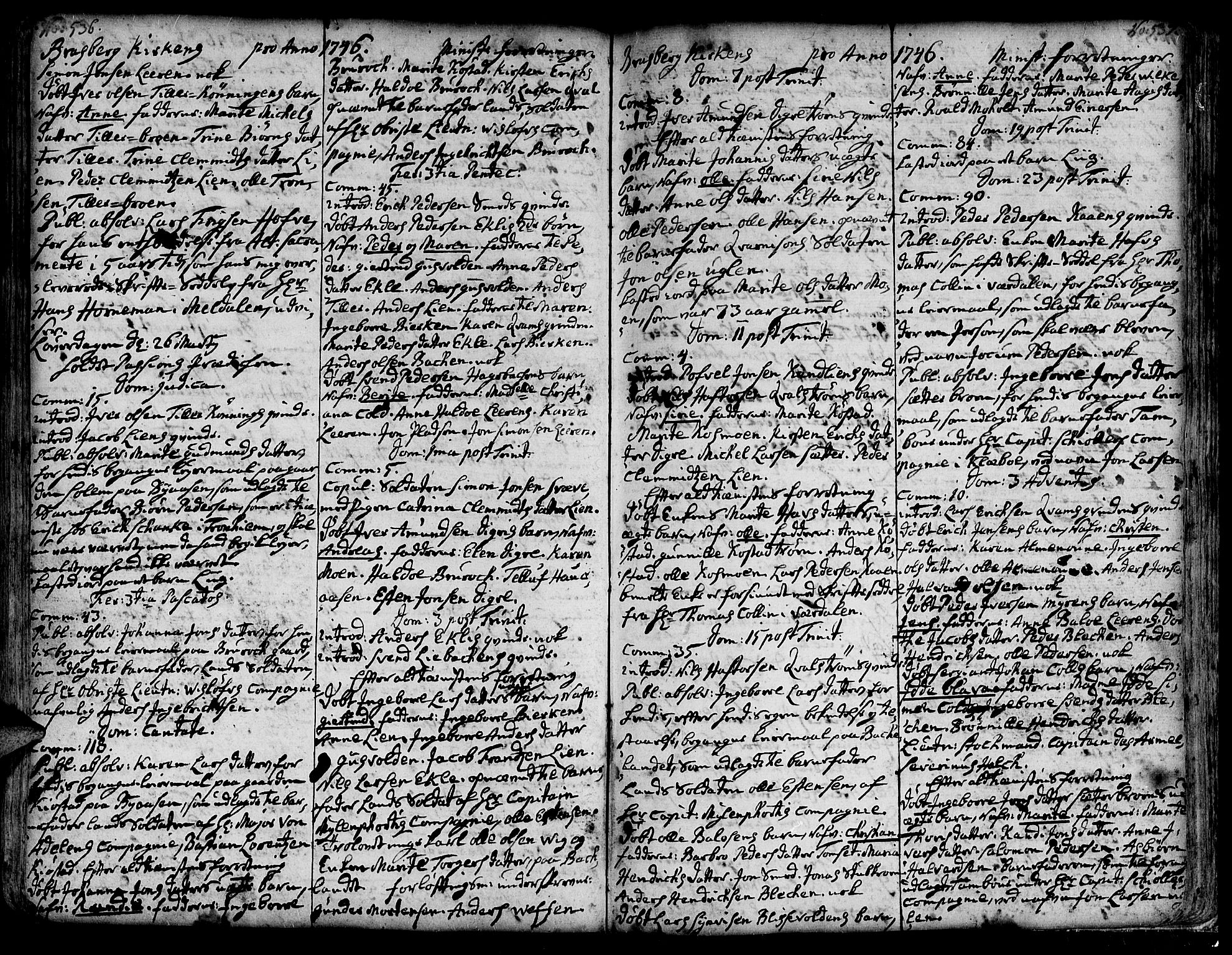 Ministerialprotokoller, klokkerbøker og fødselsregistre - Sør-Trøndelag, SAT/A-1456/606/L0278: Parish register (official) no. 606A01 /4, 1727-1780, p. 536-537