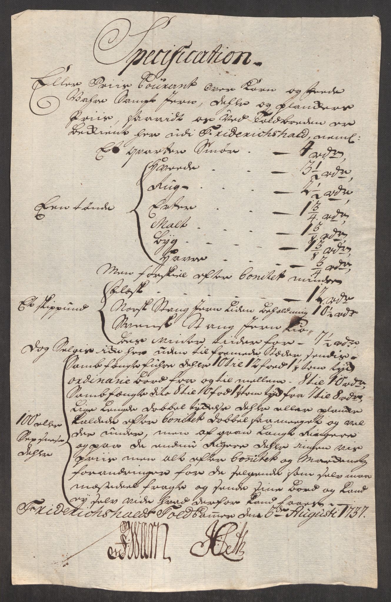 Rentekammeret inntil 1814, Realistisk ordnet avdeling, AV/RA-EA-4070/Oe/L0001: [Ø1]: Priskuranter, 1712-1739, p. 439