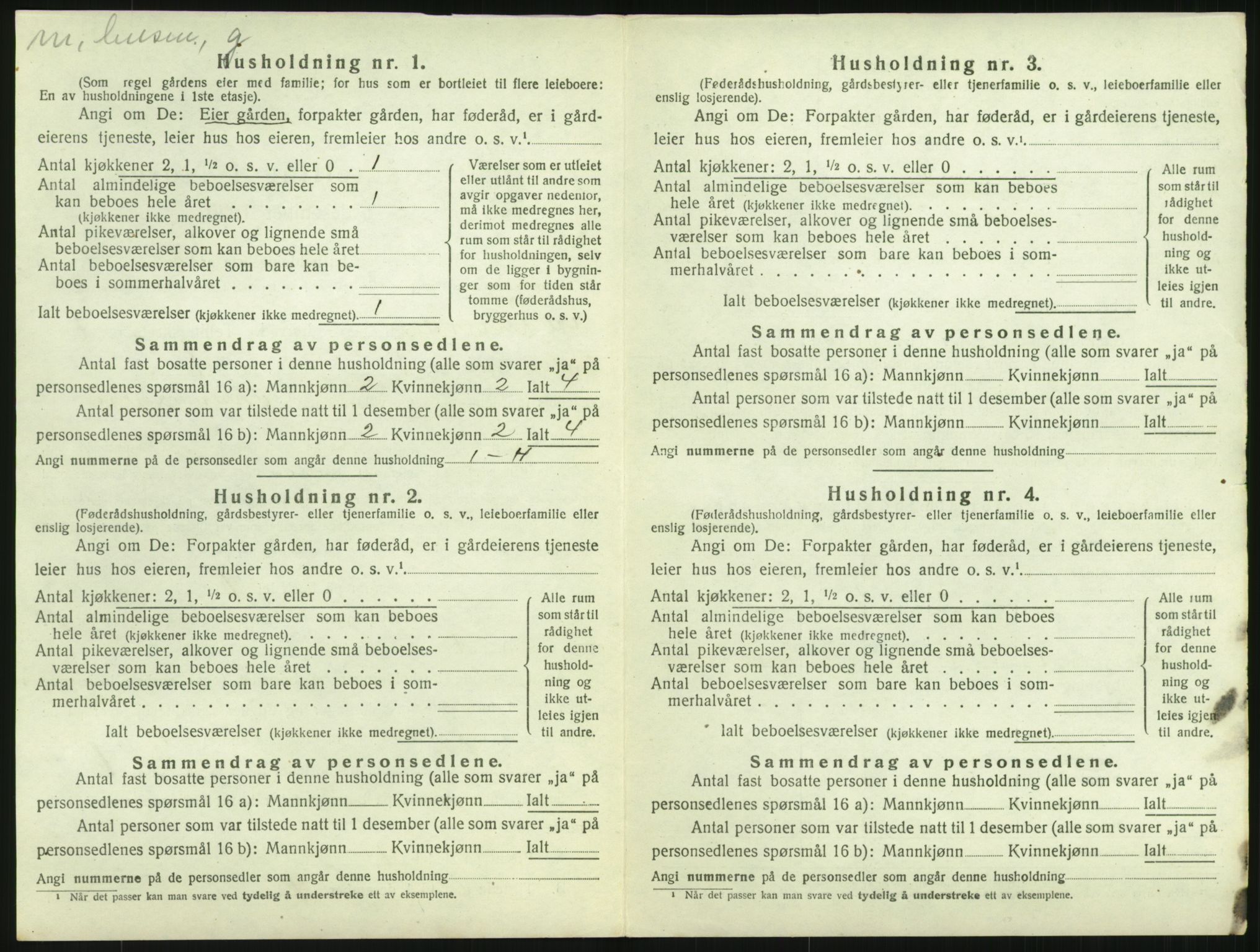 SAH, 1920 census for Lunner, 1920, p. 48