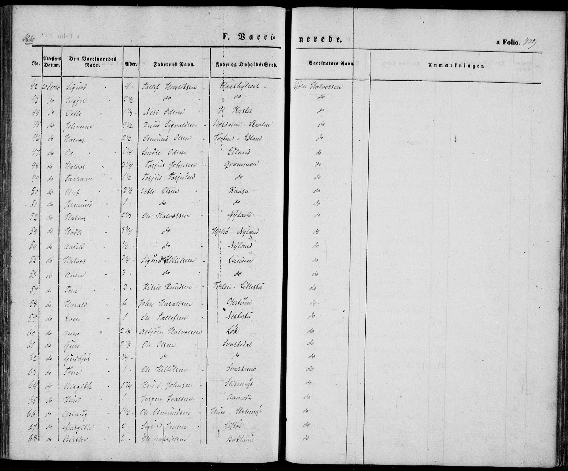 Vinje kirkebøker, SAKO/A-312/F/Fa/L0004: Parish register (official) no. I 4, 1843-1869, p. 429