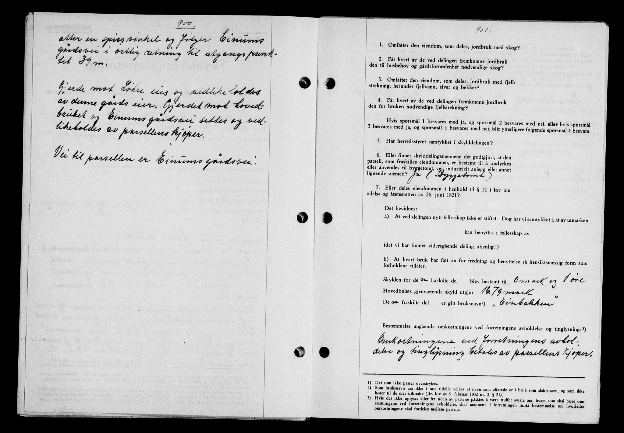 Gauldal sorenskriveri, SAT/A-0014/1/2/2C/L0048: Mortgage book no. 51-52, 1937-1938, p. 900-901, Diary no: : 1594/1937
