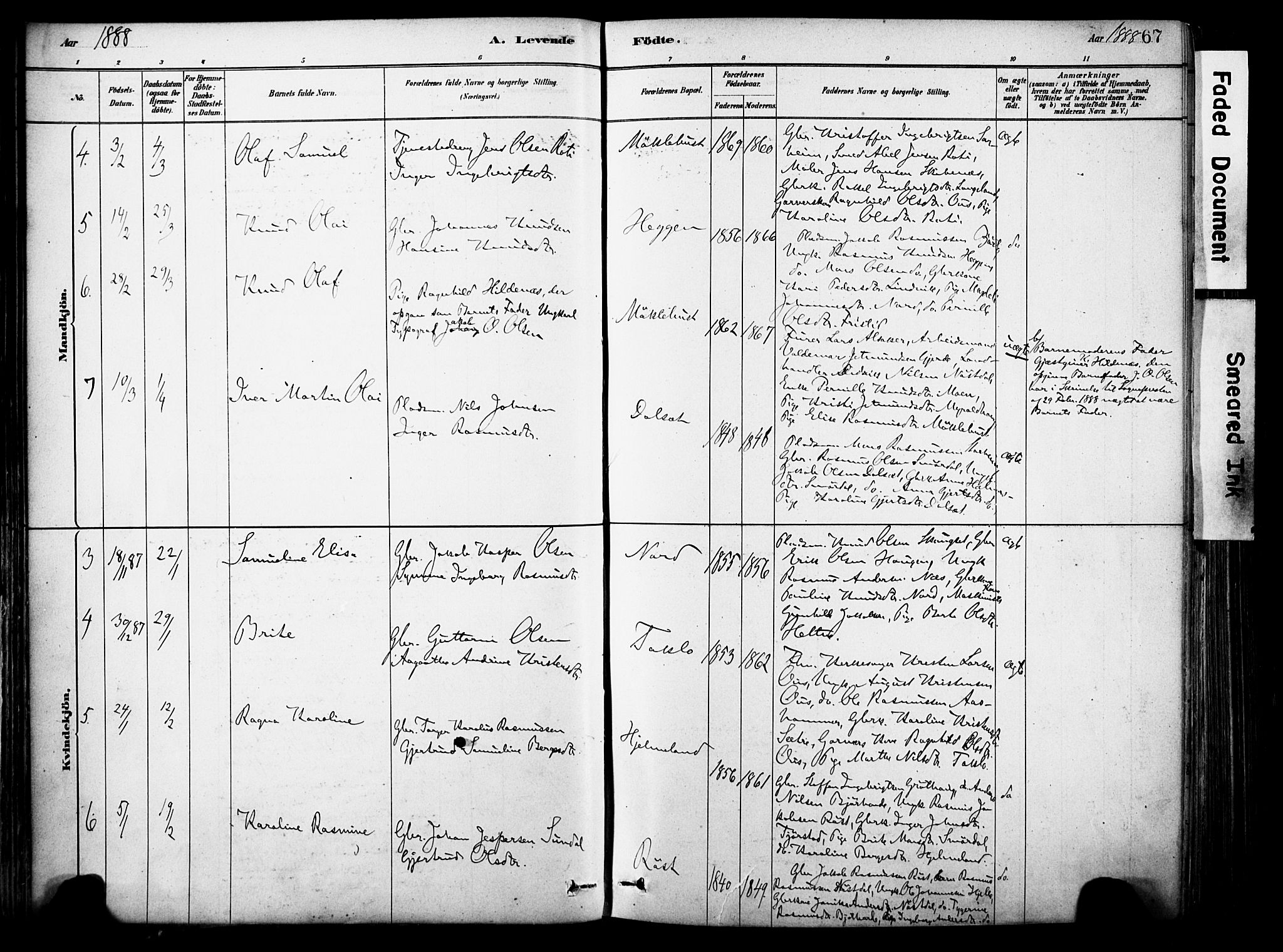 Eid sokneprestembete, AV/SAB-A-82301/H/Haa/Haab/L0001: Parish register (official) no. B 1, 1879-1906, p. 67