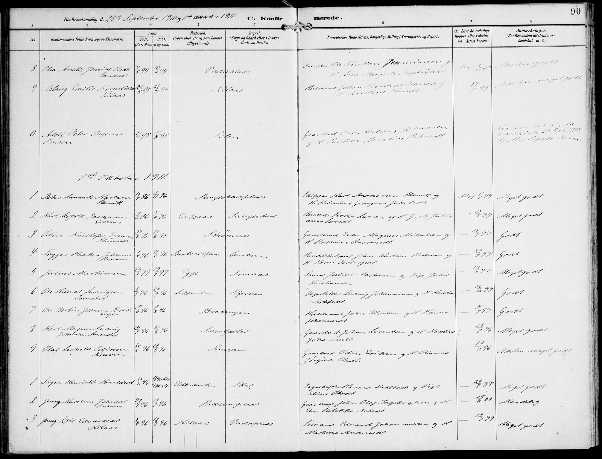Ministerialprotokoller, klokkerbøker og fødselsregistre - Nord-Trøndelag, SAT/A-1458/745/L0430: Parish register (official) no. 745A02, 1895-1913, p. 90