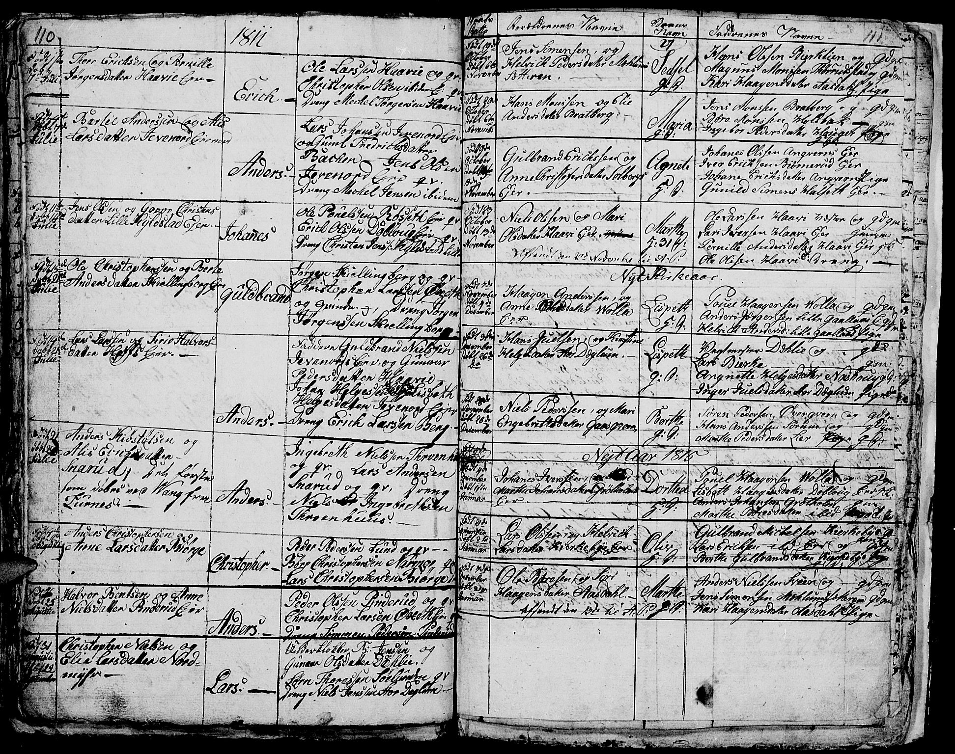 Vang prestekontor, Hedmark, AV/SAH-PREST-008/H/Ha/Hab/L0001: Parish register (copy) no. 1, 1792-1814, p. 110-111