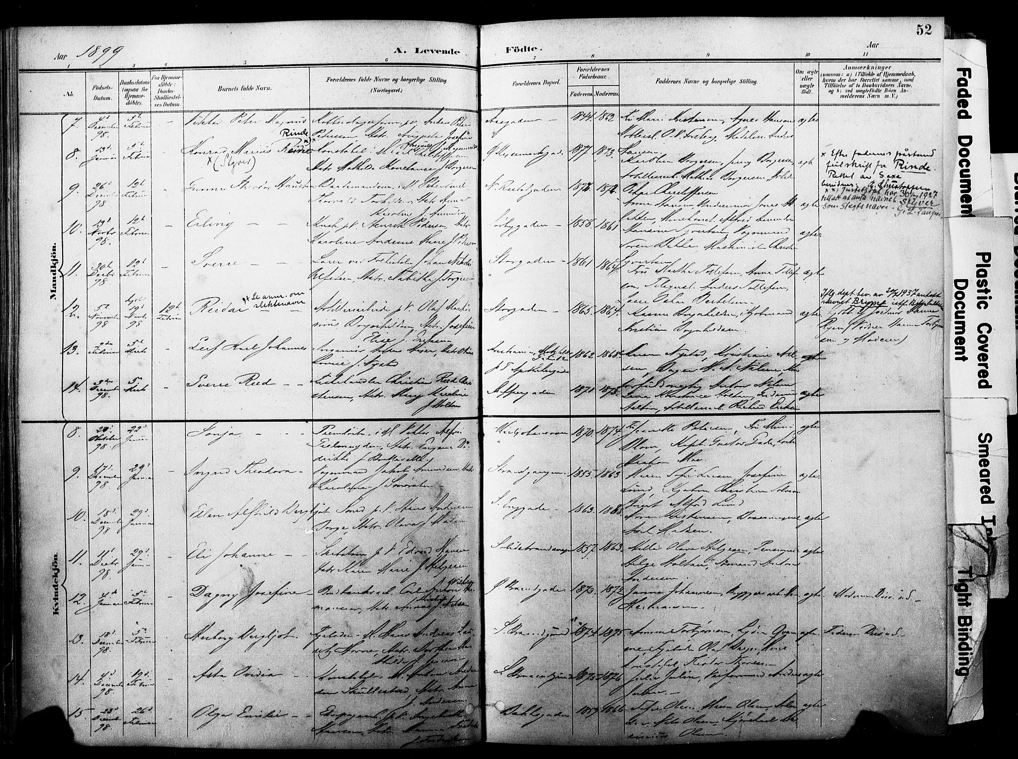 Horten kirkebøker, AV/SAKO-A-348/F/Fa/L0005: Parish register (official) no. 5, 1896-1904, p. 52