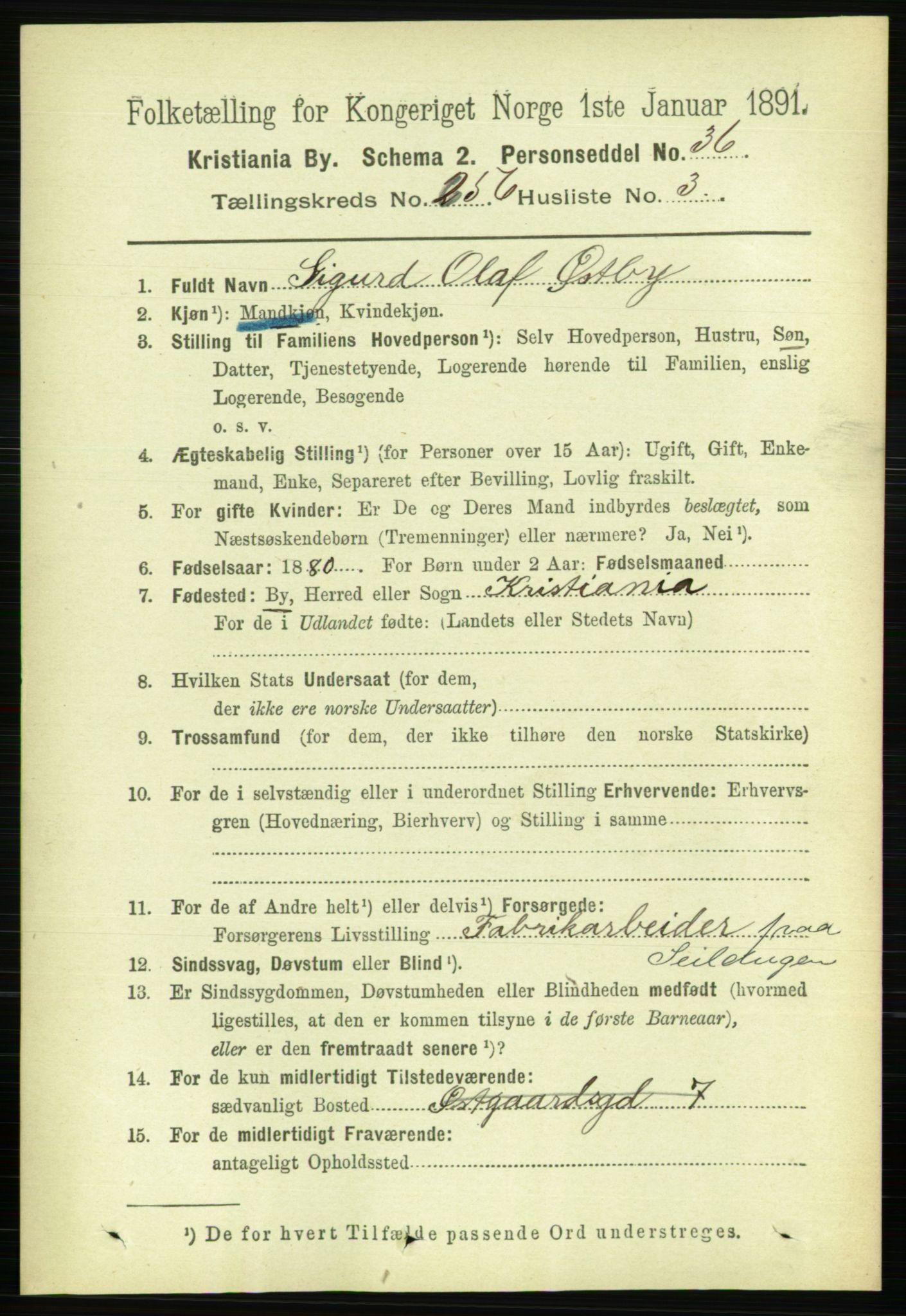 RA, 1891 census for 0301 Kristiania, 1891, p. 155811