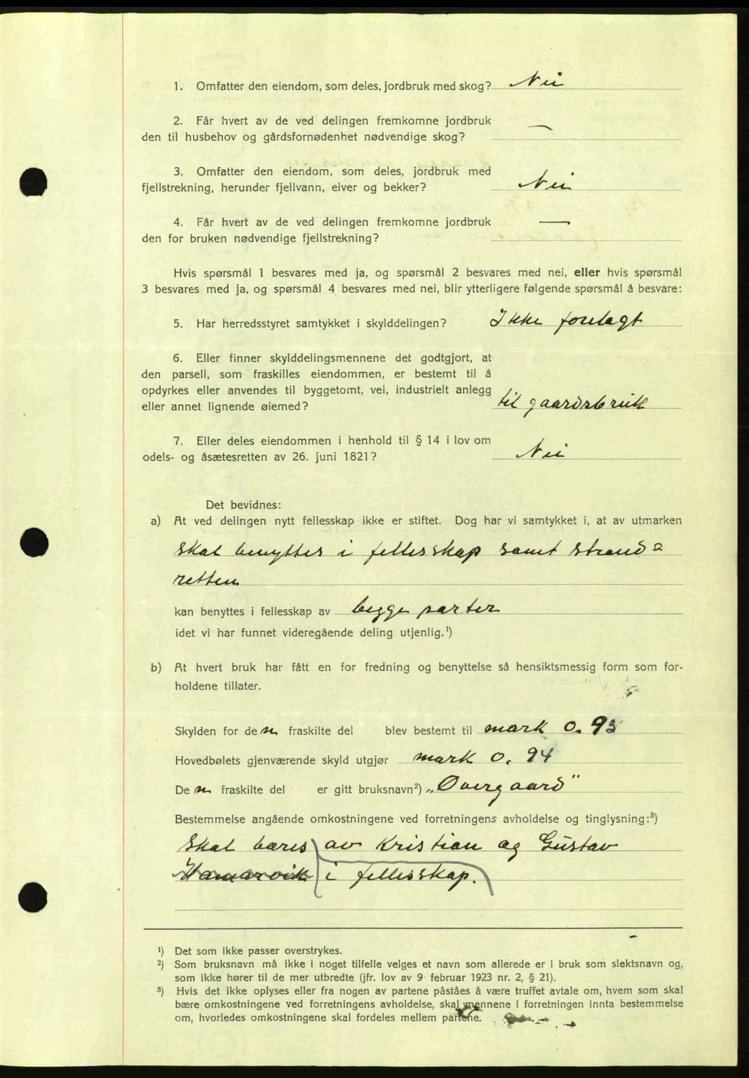 Hitra sorenskriveri, AV/SAT-A-0018/2/2C/2Ca: Mortgage book no. A2, 1943-1945, Diary no: : 278/1944