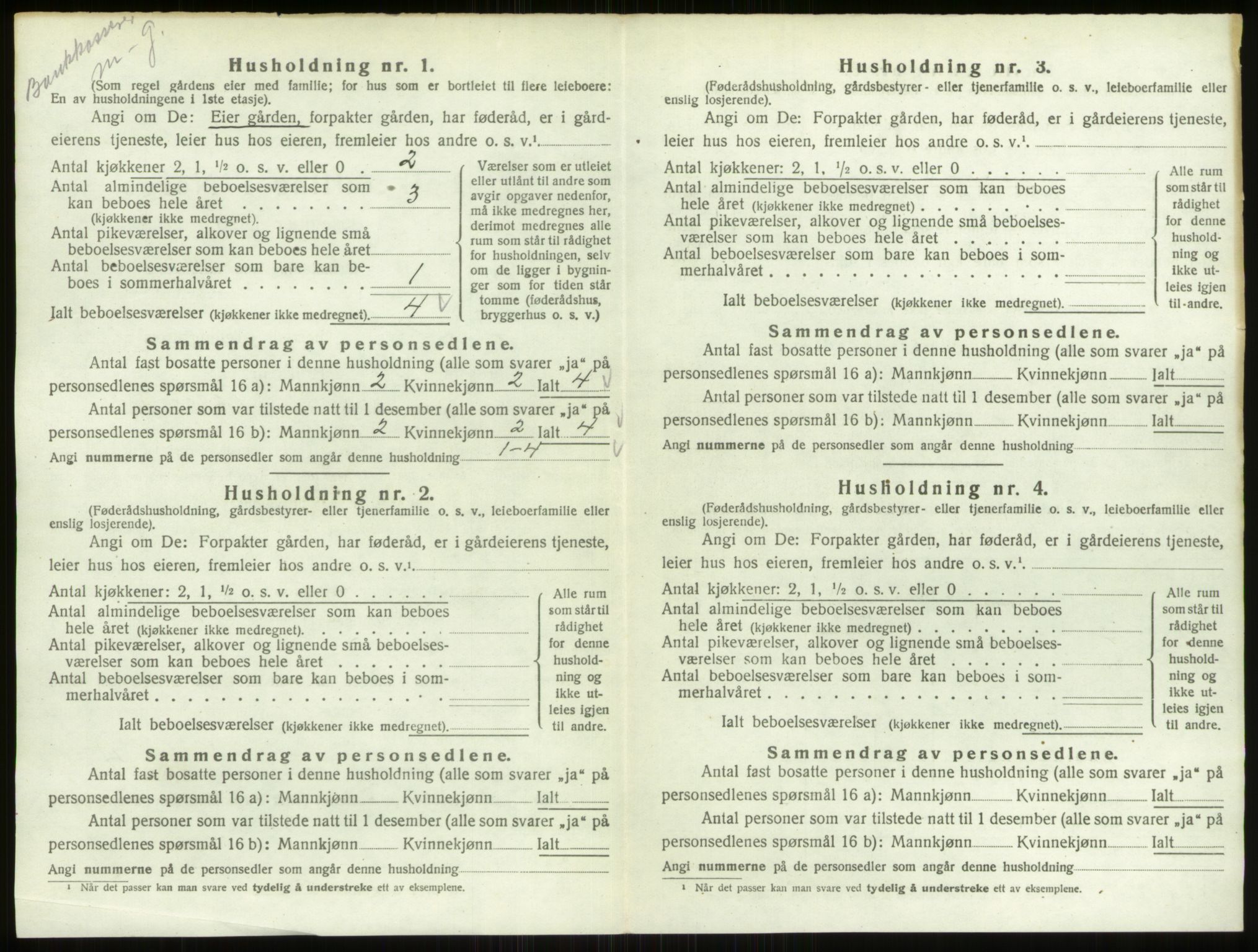 SAO, 1920 census for Varteig, 1920, p. 279