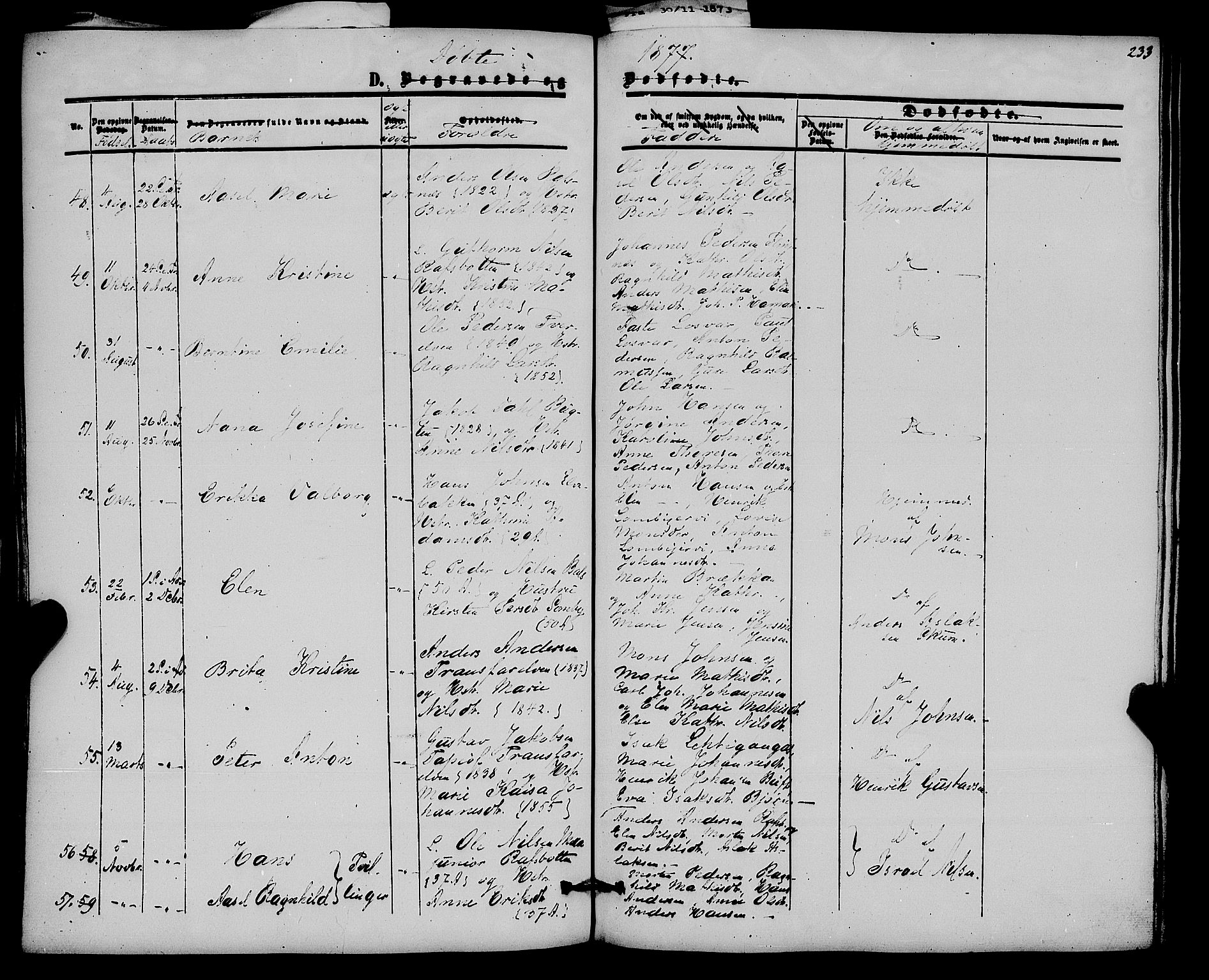 Alta sokneprestkontor, AV/SATØ-S-1338/H/Ha/L0001.kirke: Parish register (official) no. 1, 1858-1878, p. 233