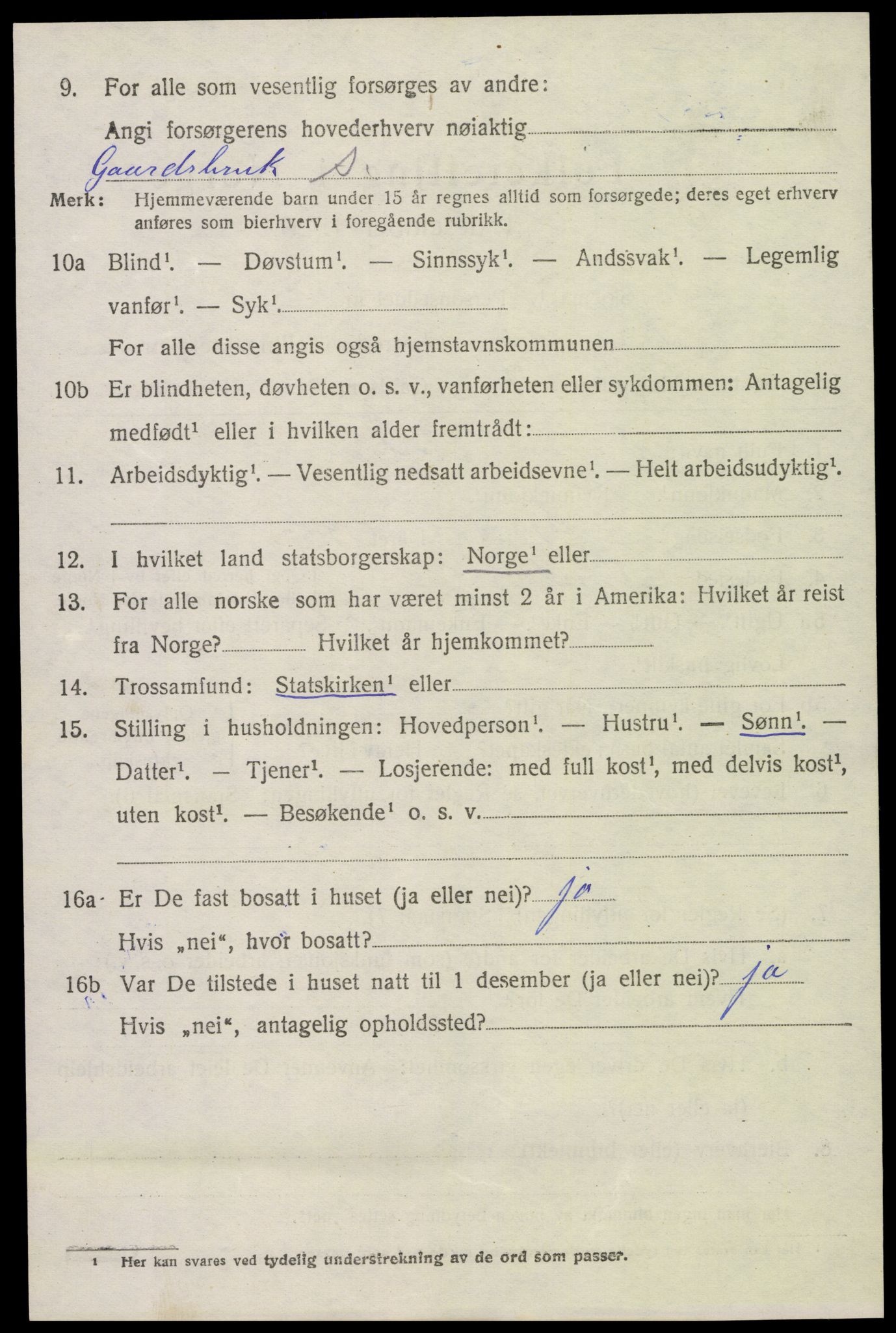 SAK, 1920 census for Froland, 1920, p. 1876