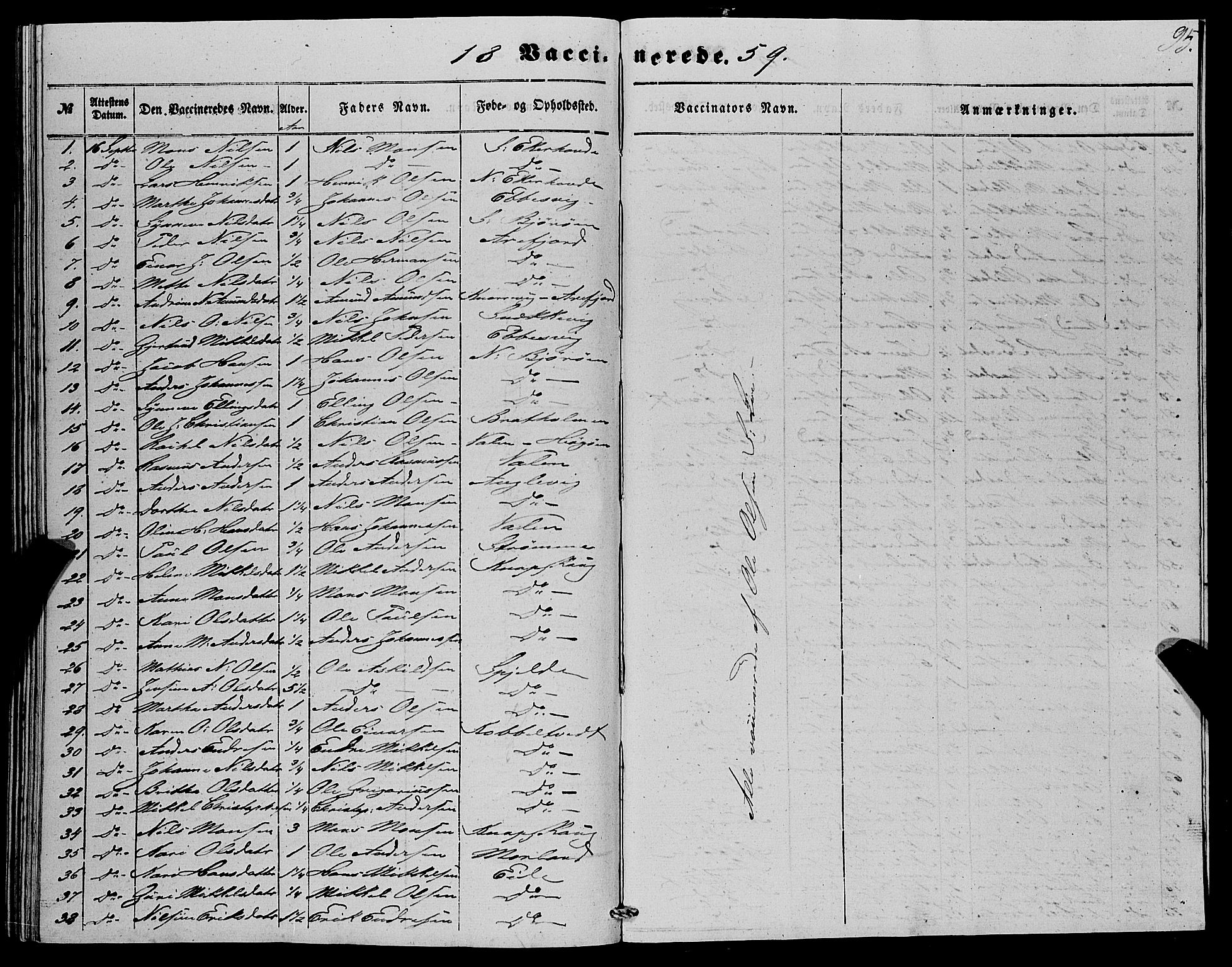 Fjell sokneprestembete, SAB/A-75301/H/Haa: Parish register (official) no. A 4, 1851-1870, p. 95
