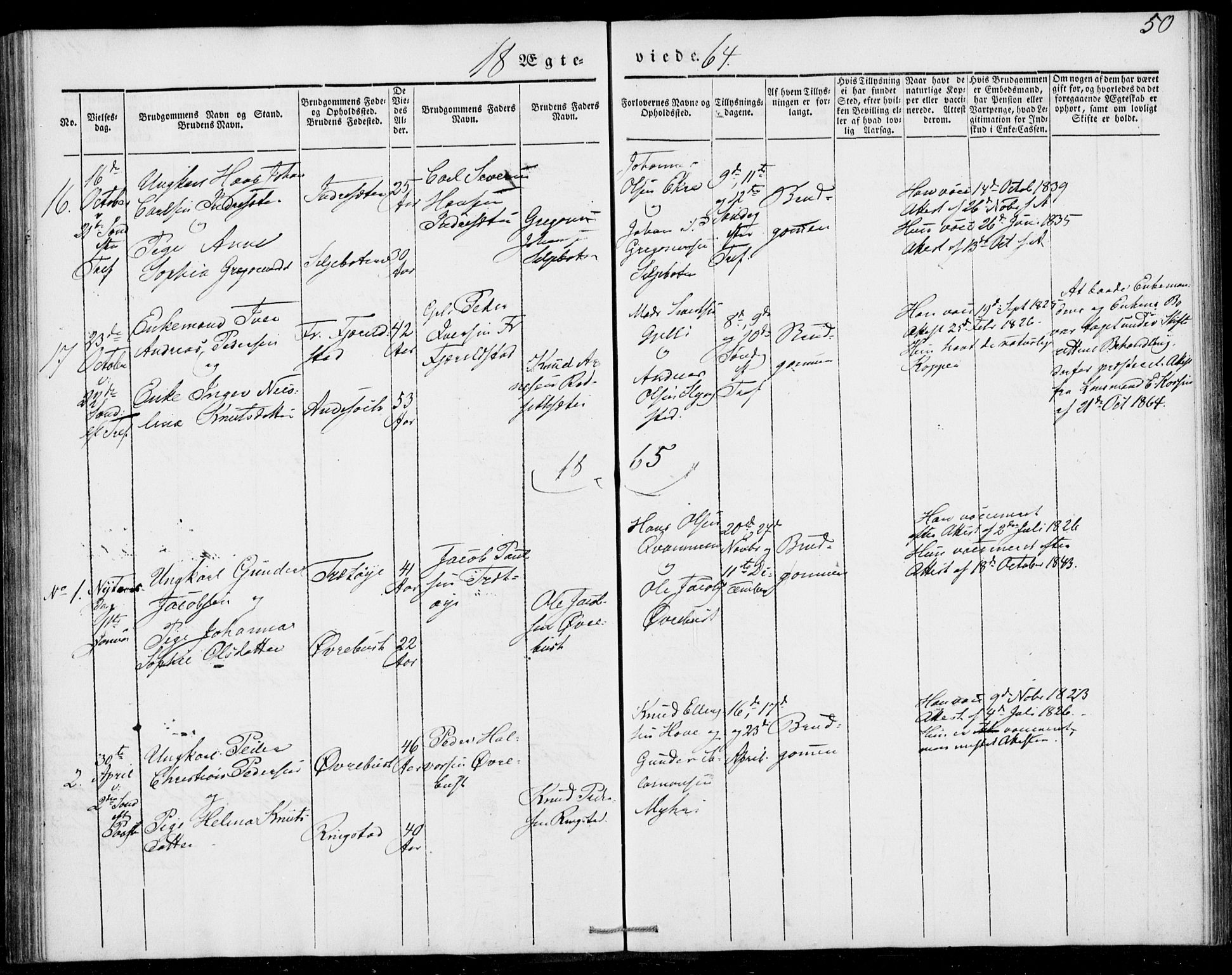 Ministerialprotokoller, klokkerbøker og fødselsregistre - Møre og Romsdal, AV/SAT-A-1454/520/L0276: Parish register (official) no. 520A06, 1844-1881, p. 50