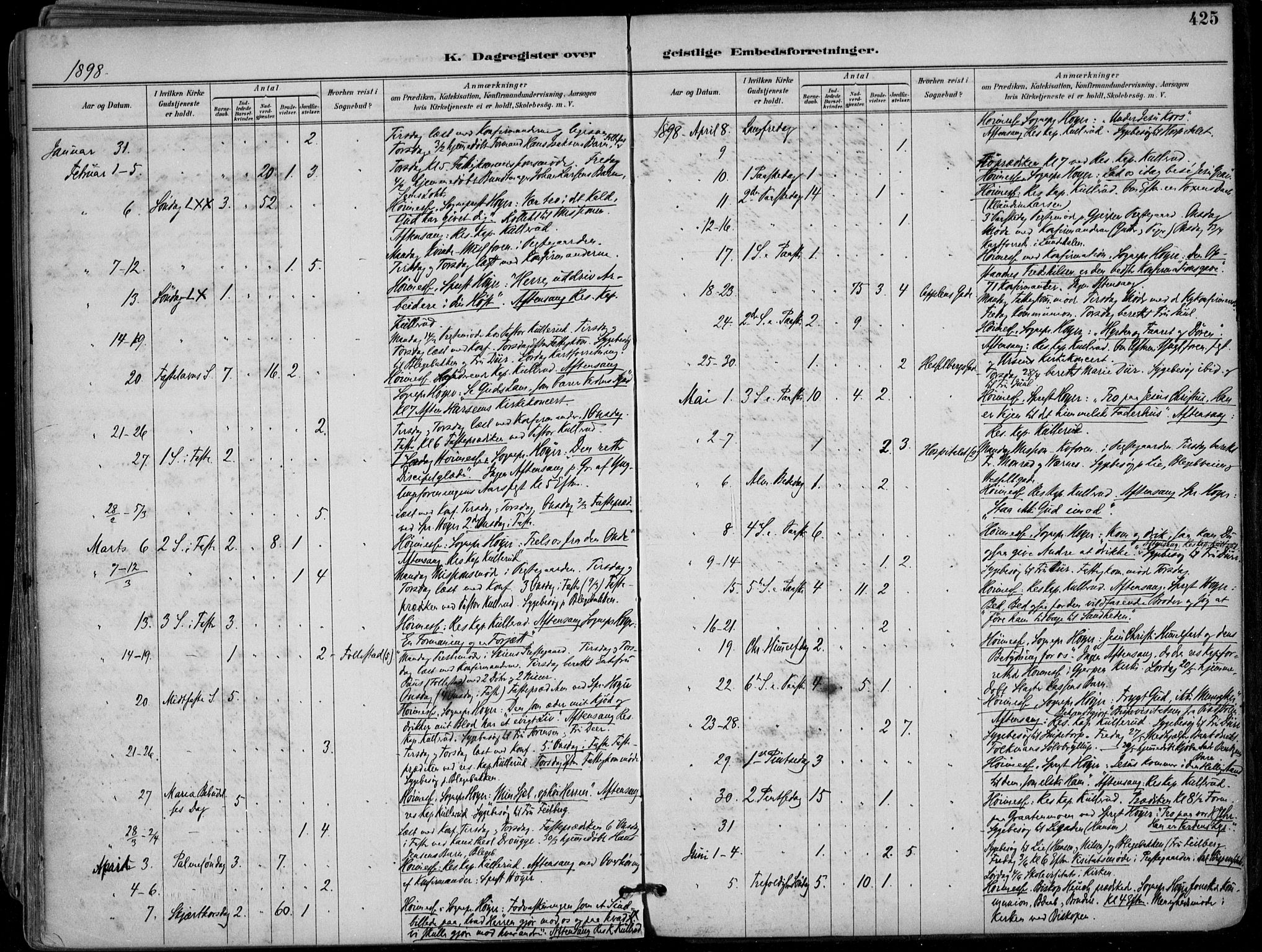 Skien kirkebøker, SAKO/A-302/F/Fa/L0010: Parish register (official) no. 10, 1891-1899, p. 425