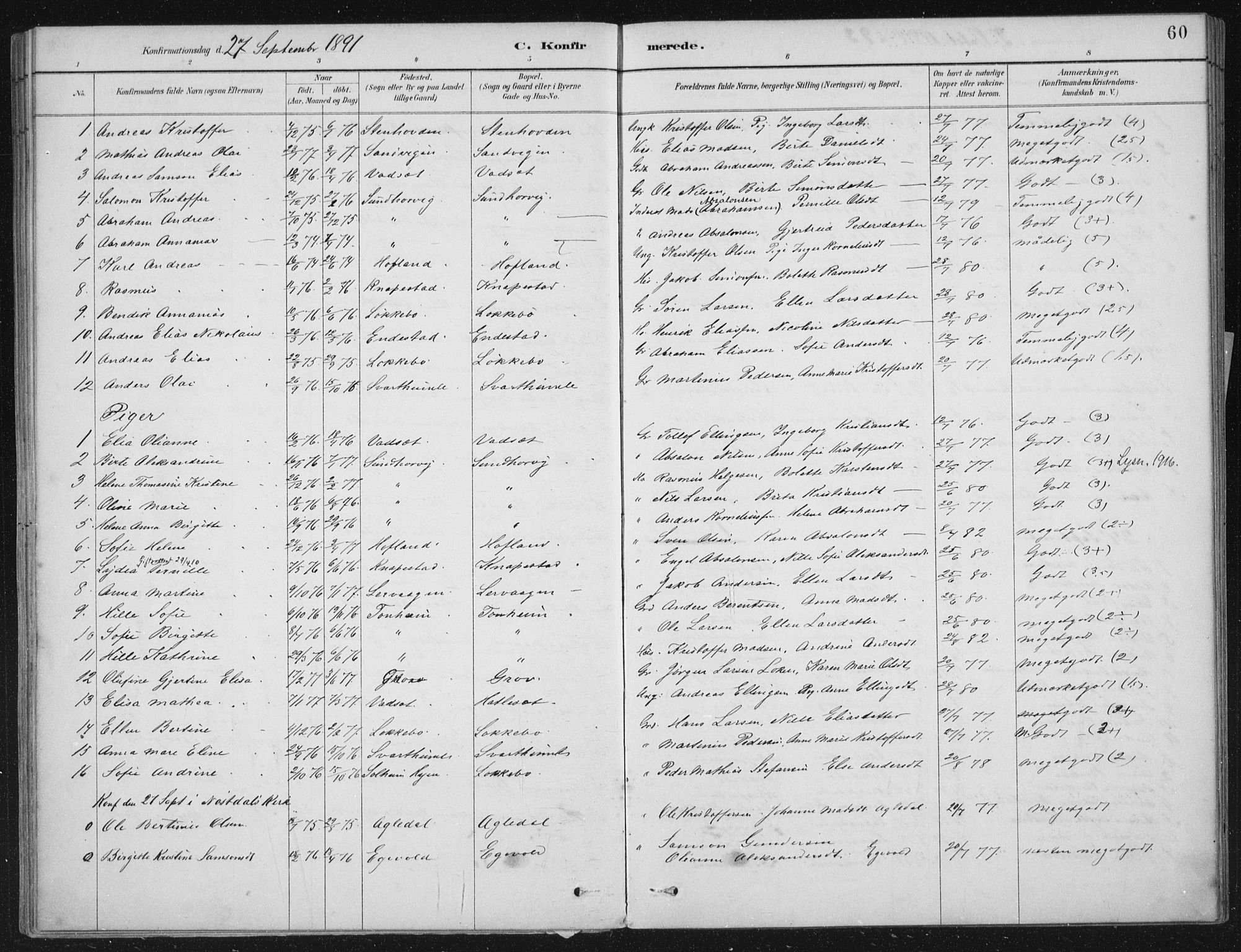 Kinn sokneprestembete, SAB/A-80801/H/Haa/Haae/L0001: Parish register (official) no. E 1, 1890-1916, p. 60