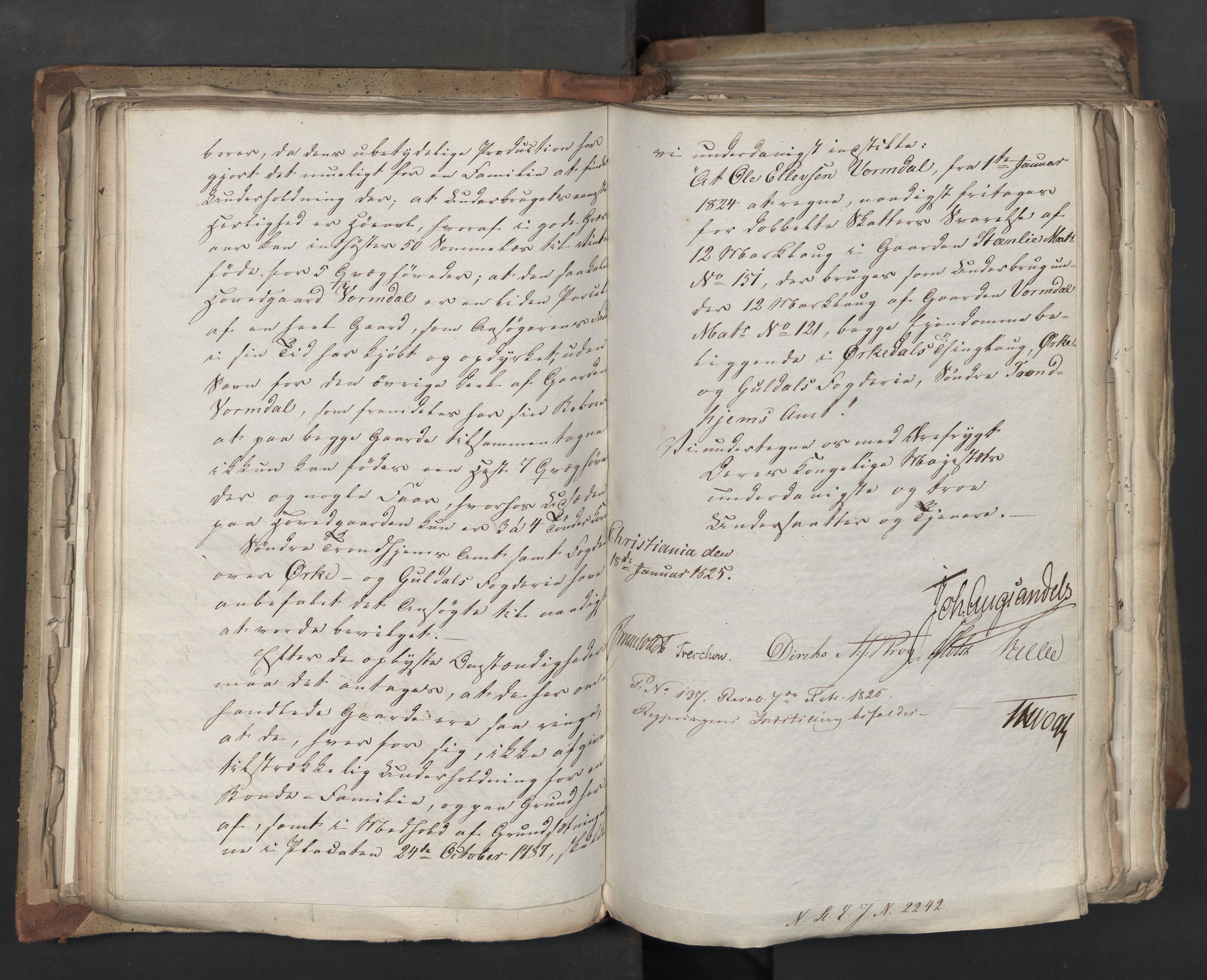 Statsrådsavdelingen i Stockholm, AV/RA-S-1003/D/Da/L0041: Regjeringsinnstillinger nr. 2204-2466, 1825, p. 117