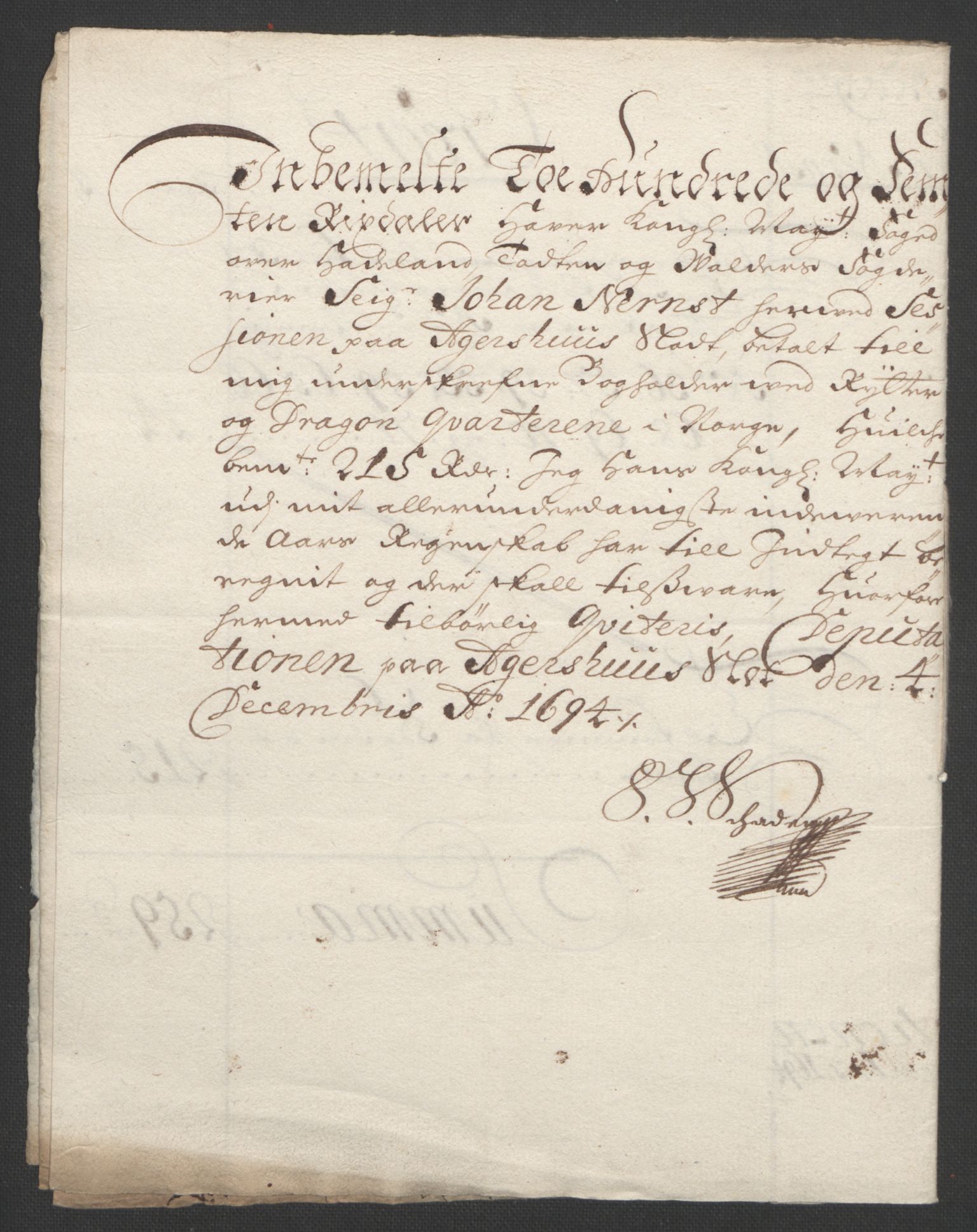 Rentekammeret inntil 1814, Reviderte regnskaper, Fogderegnskap, AV/RA-EA-4092/R18/L1292: Fogderegnskap Hadeland, Toten og Valdres, 1693-1694, p. 419