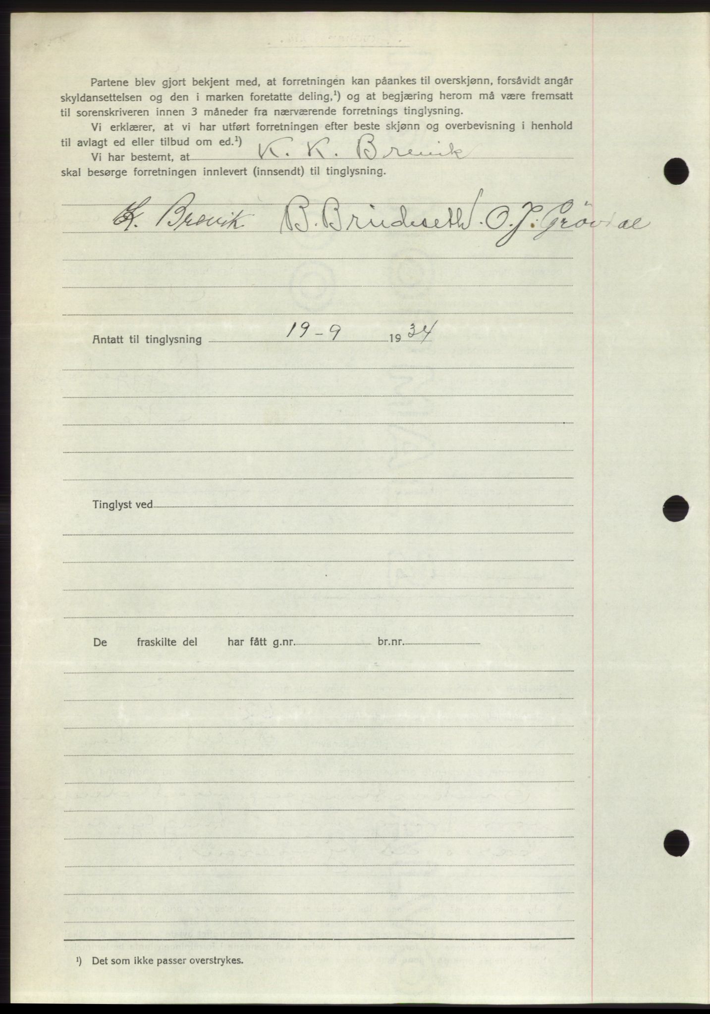 Romsdal sorenskriveri, AV/SAT-A-4149/1/2/2C/L0065: Mortgage book no. 59, 1934-1934, Deed date: 01.10.1934