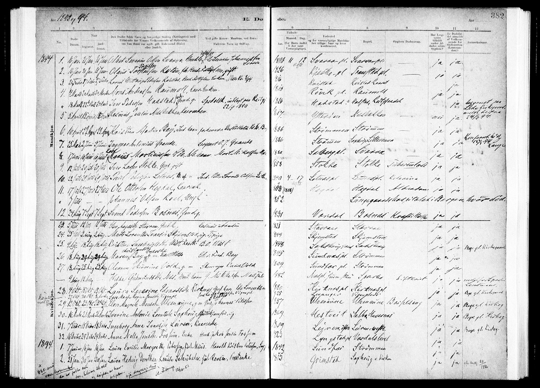 Ministerialprotokoller, klokkerbøker og fødselsregistre - Nord-Trøndelag, SAT/A-1458/730/L0285: Parish register (official) no. 730A10, 1879-1914, p. 382