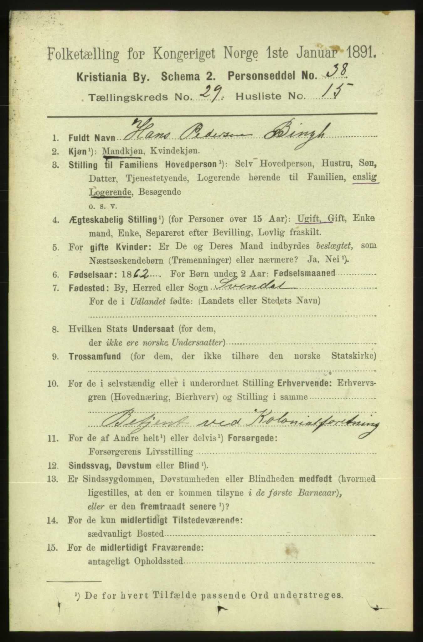 RA, 1891 census for 0301 Kristiania, 1891, p. 15279