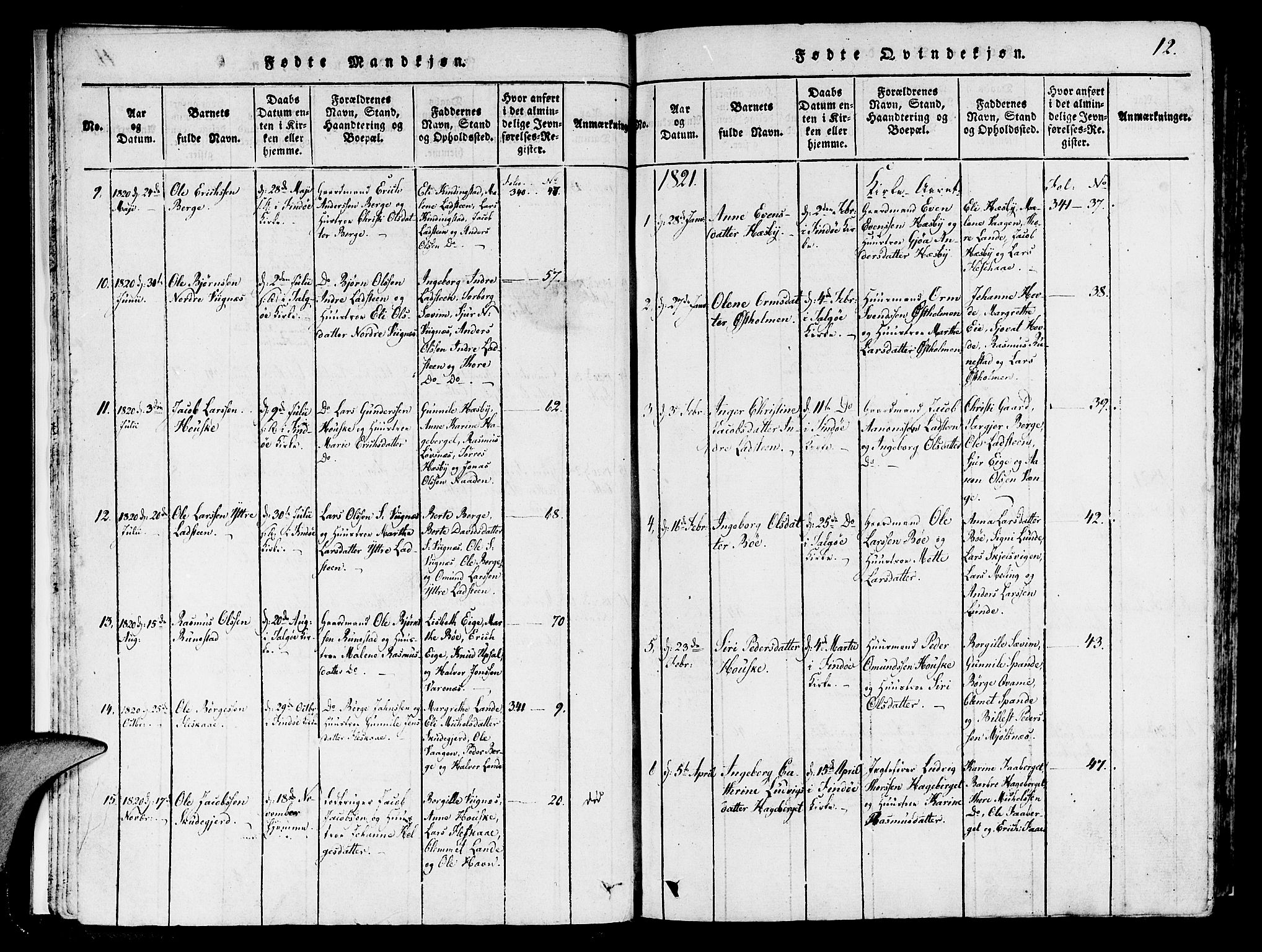 Finnøy sokneprestkontor, SAST/A-101825/H/Ha/Haa/L0006: Parish register (official) no. A 6, 1816-1846, p. 12