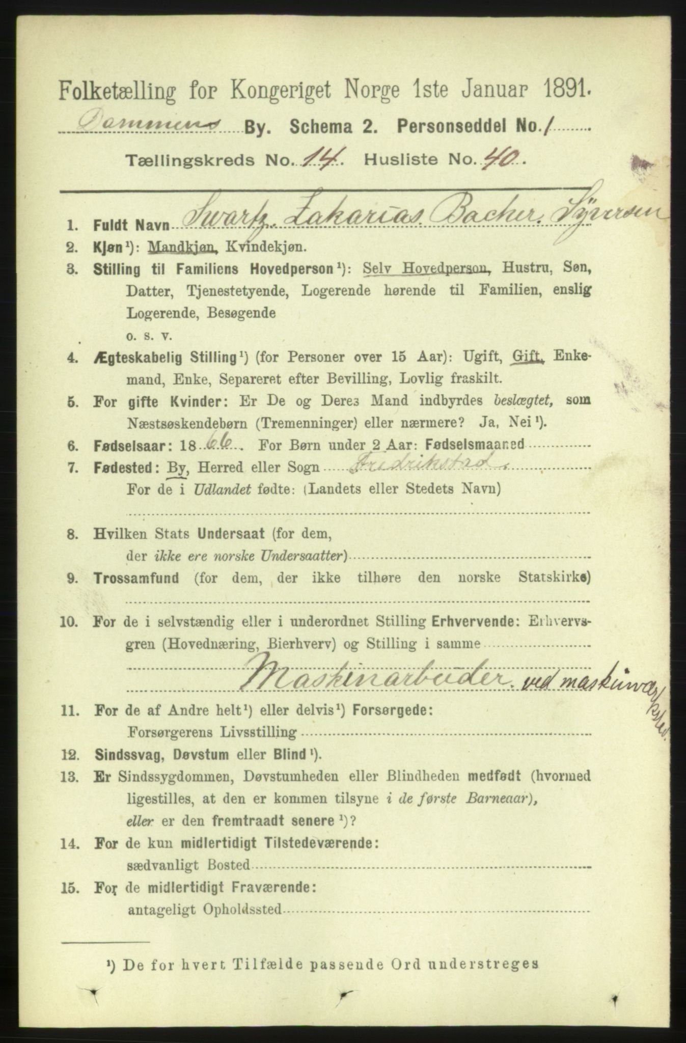 RA, 1891 census for 0602 Drammen, 1891, p. 10484