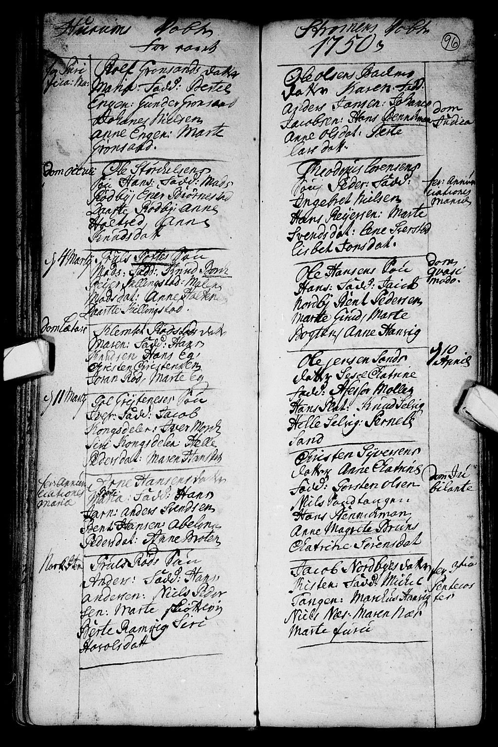 Hurum kirkebøker, SAKO/A-229/F/Fa/L0002: Parish register (official) no. 2, 1733-1757, p. 96