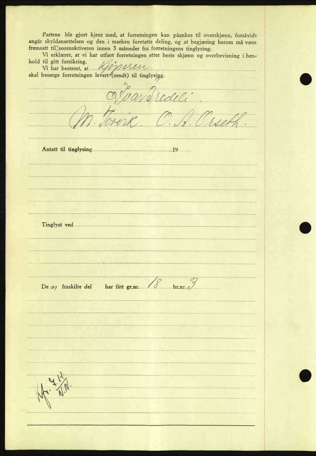 Nordmøre sorenskriveri, AV/SAT-A-4132/1/2/2Ca: Mortgage book no. A94, 1942-1943, Diary no: : 3417/1942