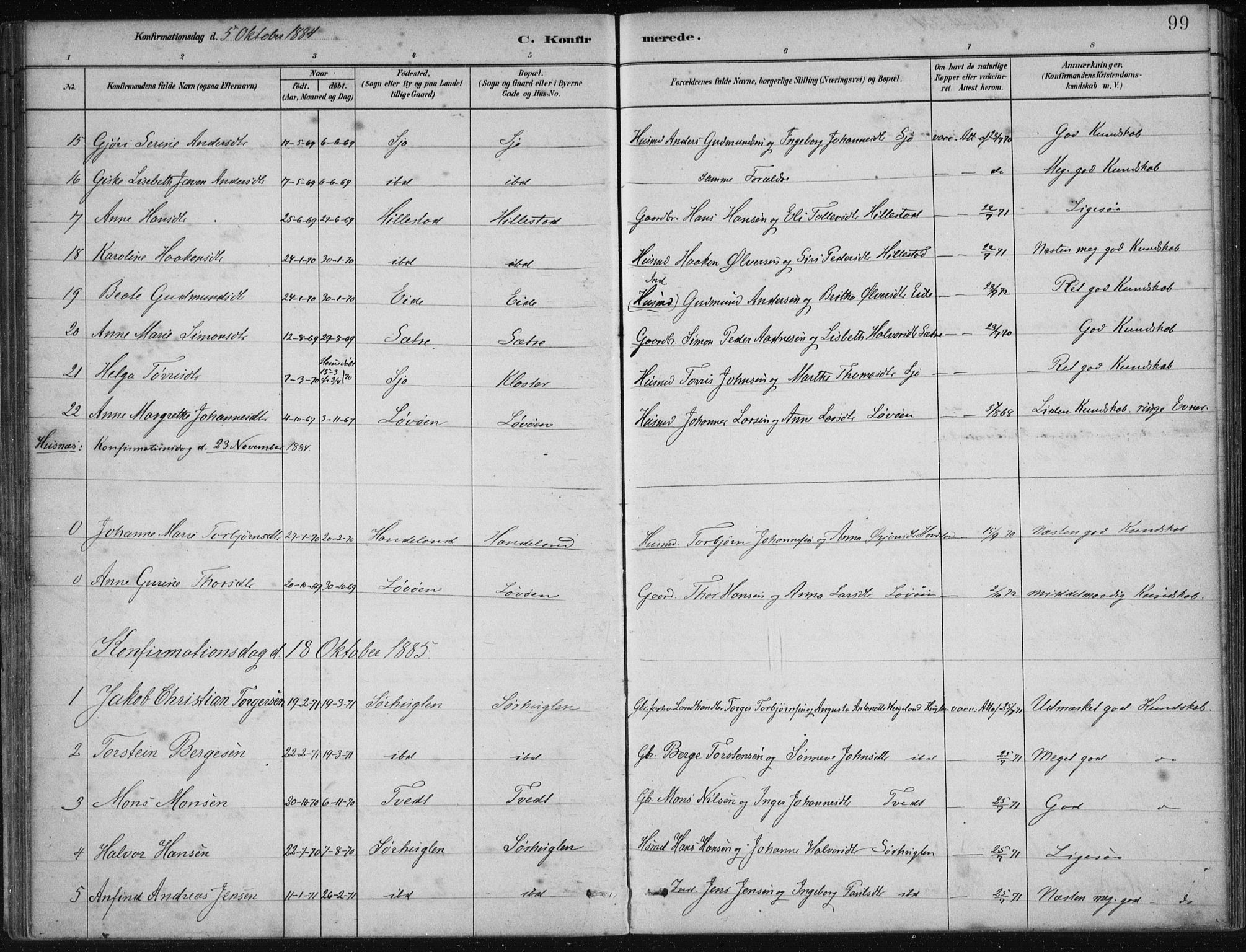 Fjelberg sokneprestembete, AV/SAB-A-75201/H/Haa: Parish register (official) no. C  1, 1879-1918, p. 99