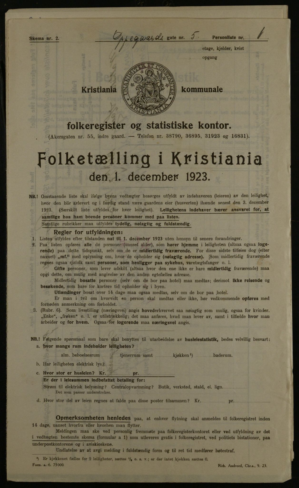 OBA, Municipal Census 1923 for Kristiania, 1923, p. 83671