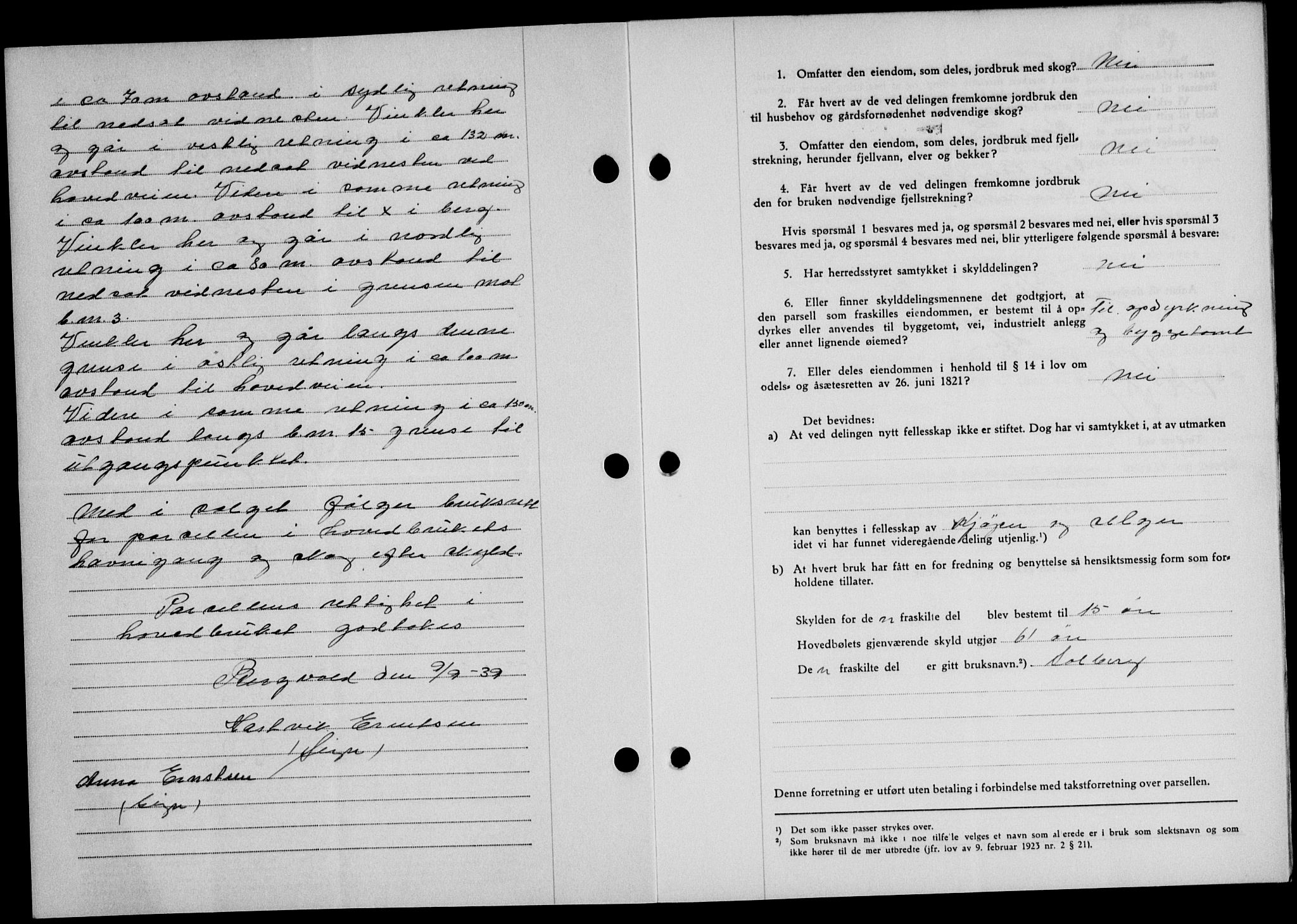 Lofoten sorenskriveri, SAT/A-0017/1/2/2C/L0006a: Mortgage book no. 6a, 1939-1939, Diary no: : 2359/1939