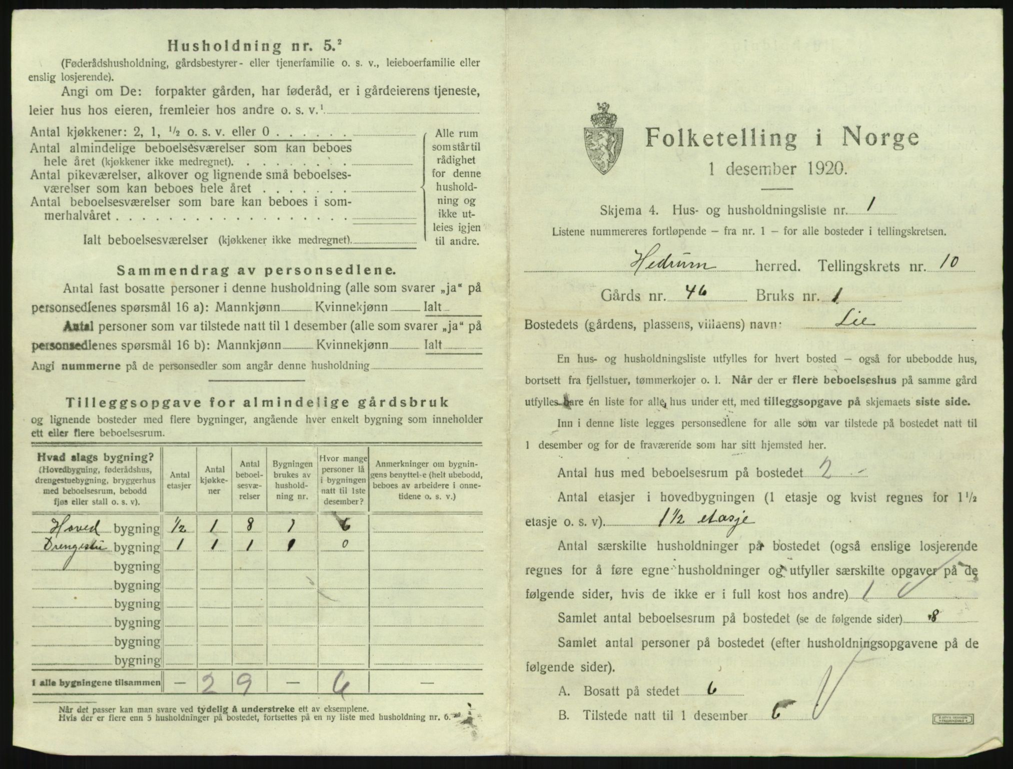 SAKO, 1920 census for Hedrum, 1920, p. 903