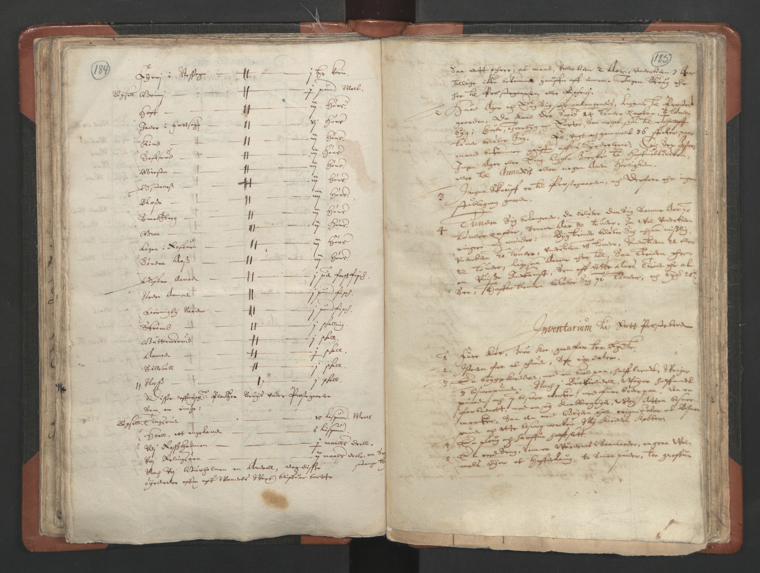 RA, Vicar's Census 1664-1666, no. 3: Nedre Romerike deanery, 1664-1666, p. 184-185