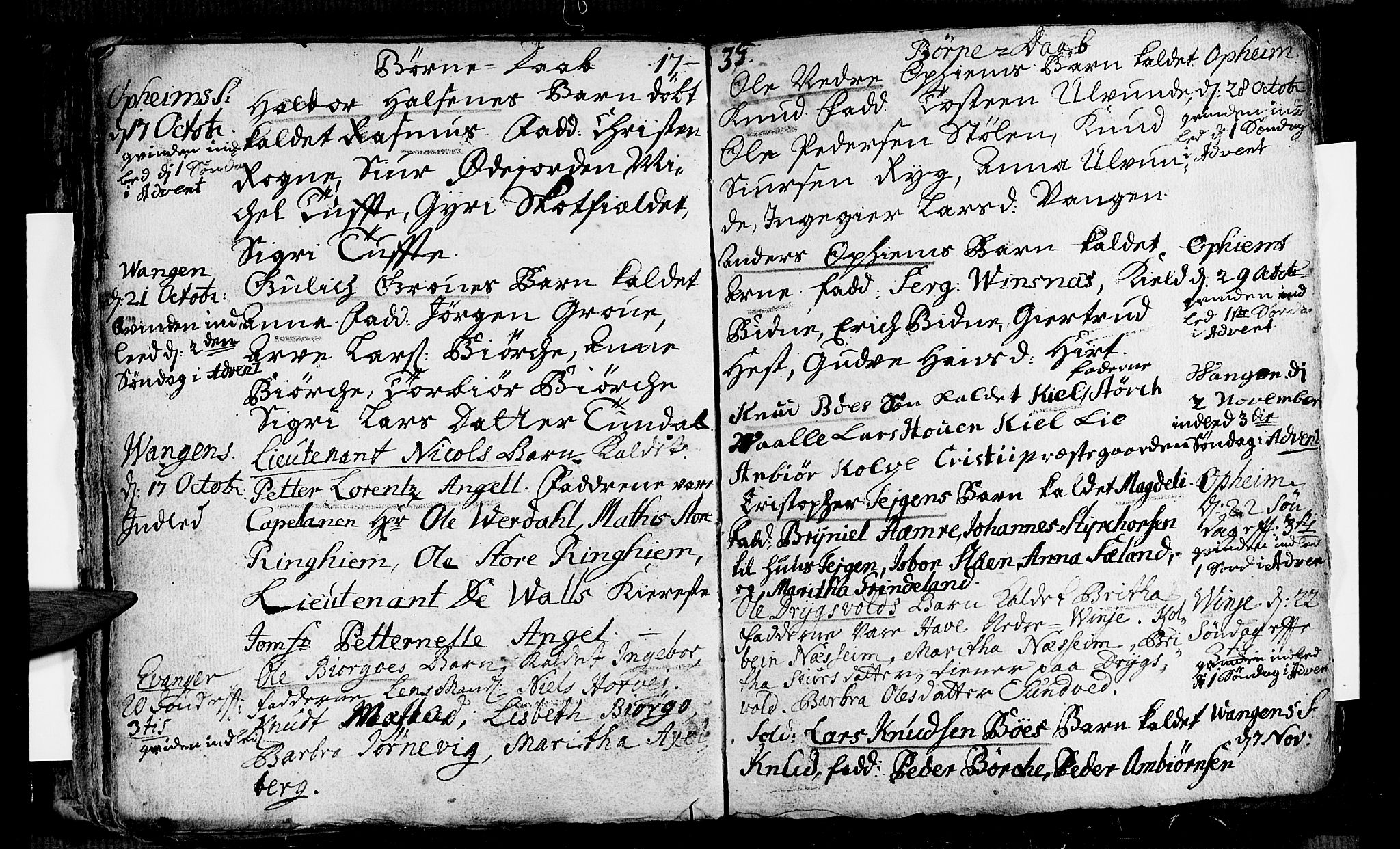 Voss sokneprestembete, AV/SAB-A-79001/H/Haa: Parish register (official) no. A 4, 1732-1736, p. 67