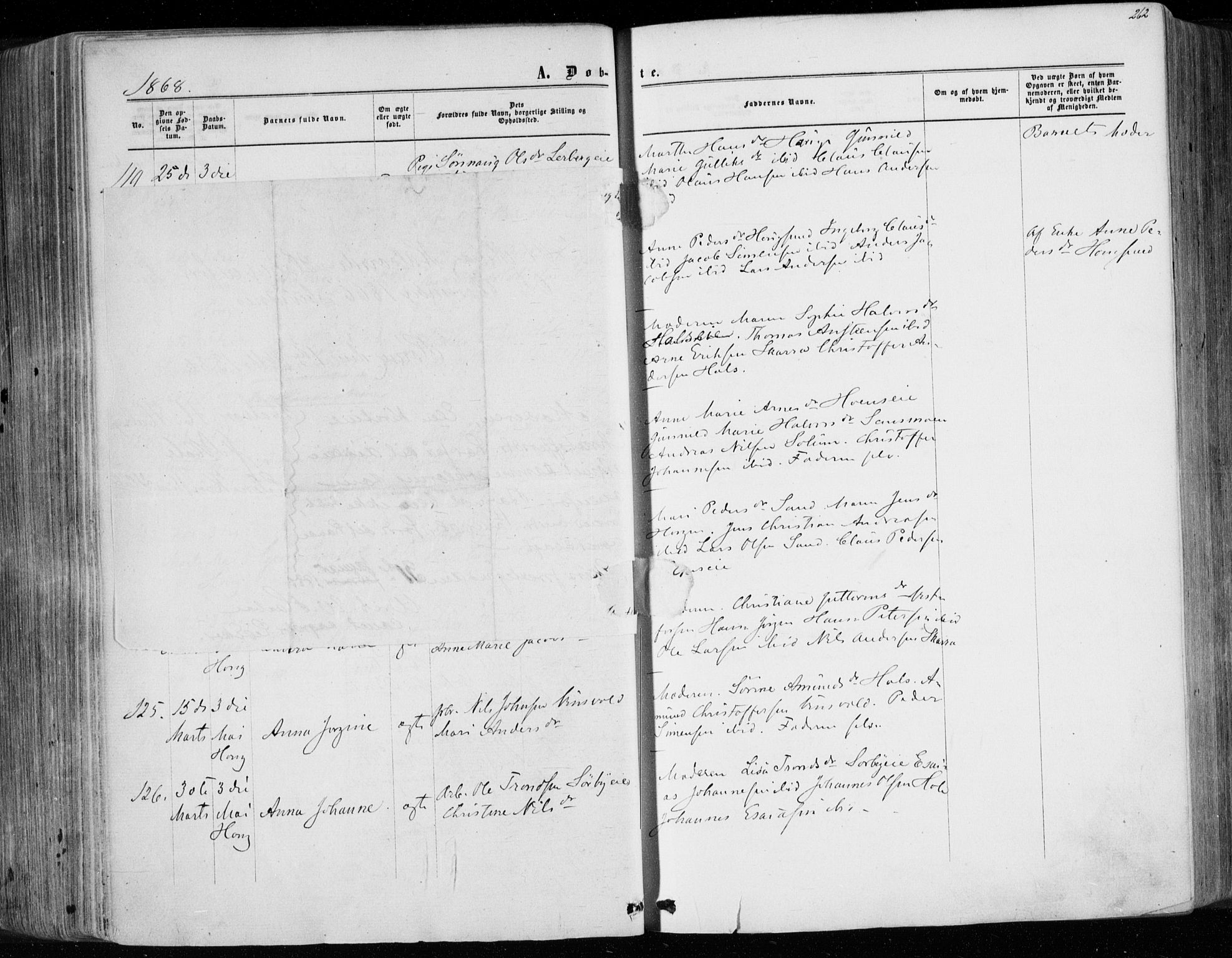 Eiker kirkebøker, SAKO/A-4/F/Fa/L0016: Parish register (official) no. I 16, 1860-1868, p. 262